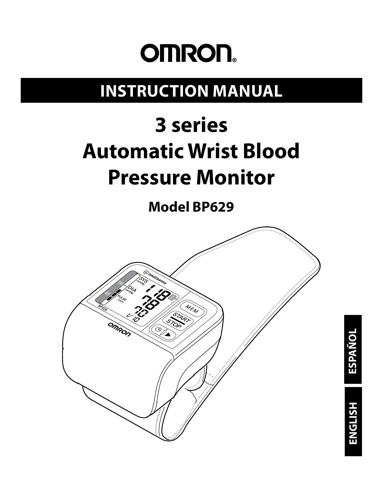 Omron BP629 Blood Pressure Monitor User Manual
