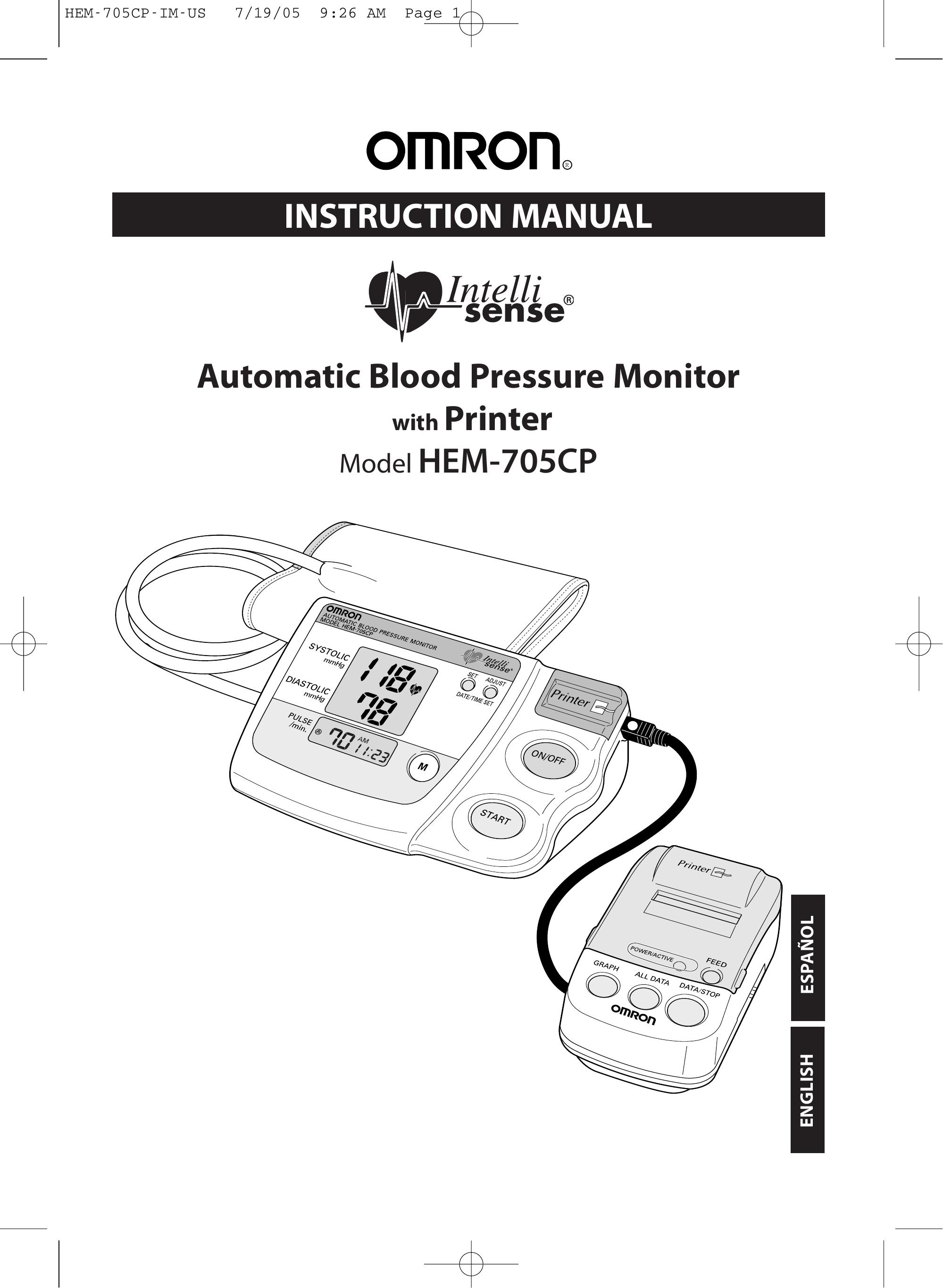 Omron Healthcare HEM-705CP Blood Pressure Monitor User Manual