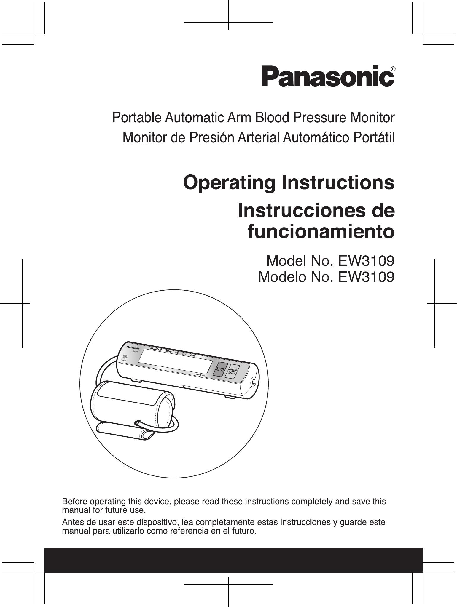 Panasonic EW3109 Blood Pressure Monitor User Manual