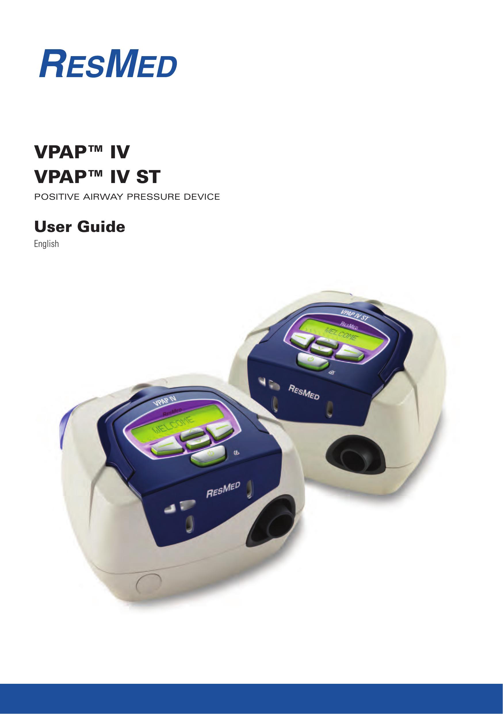 ResMed VPAP IV ST Blood Pressure Monitor User Manual