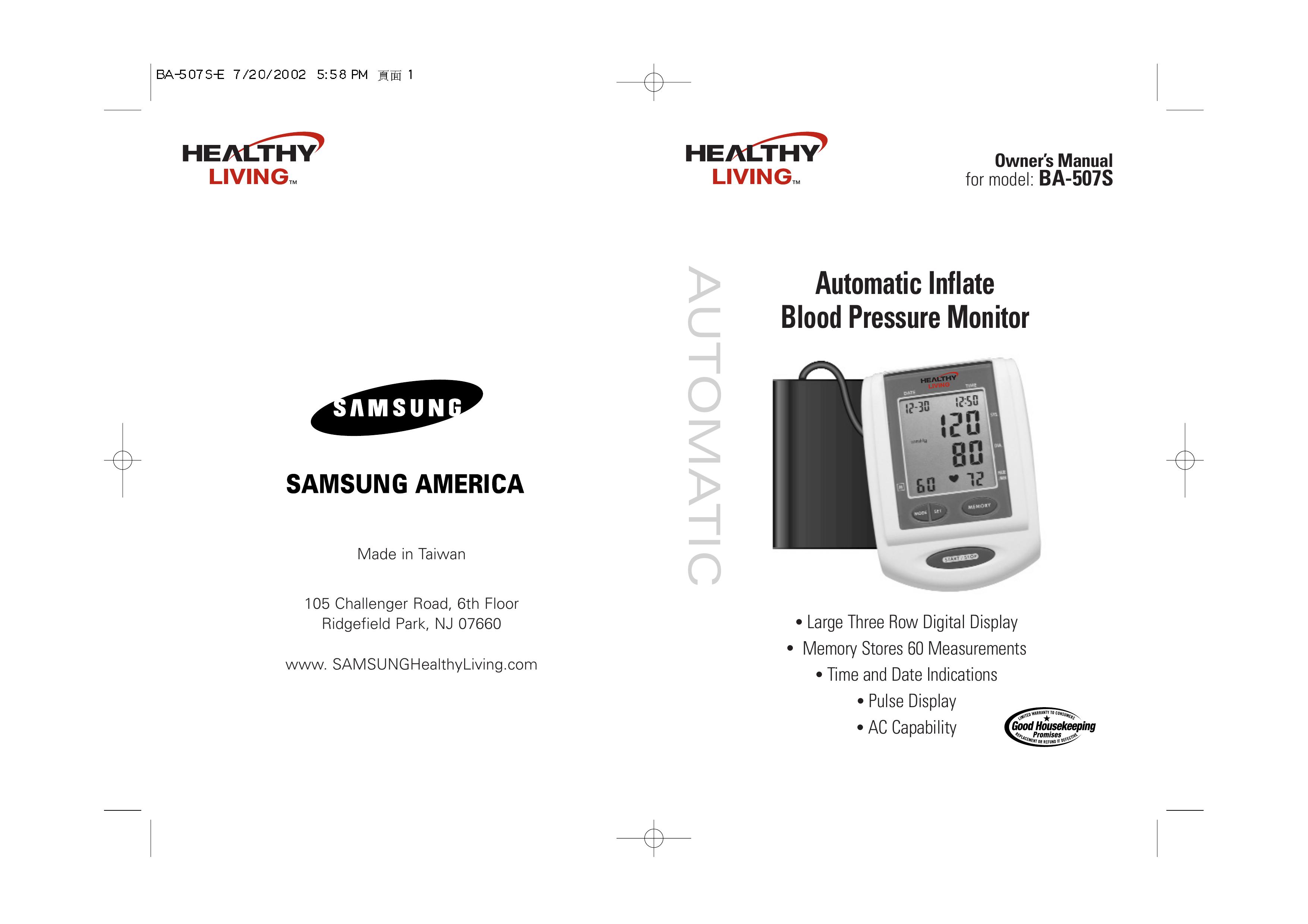 Samsung BA-507S Blood Pressure Monitor User Manual