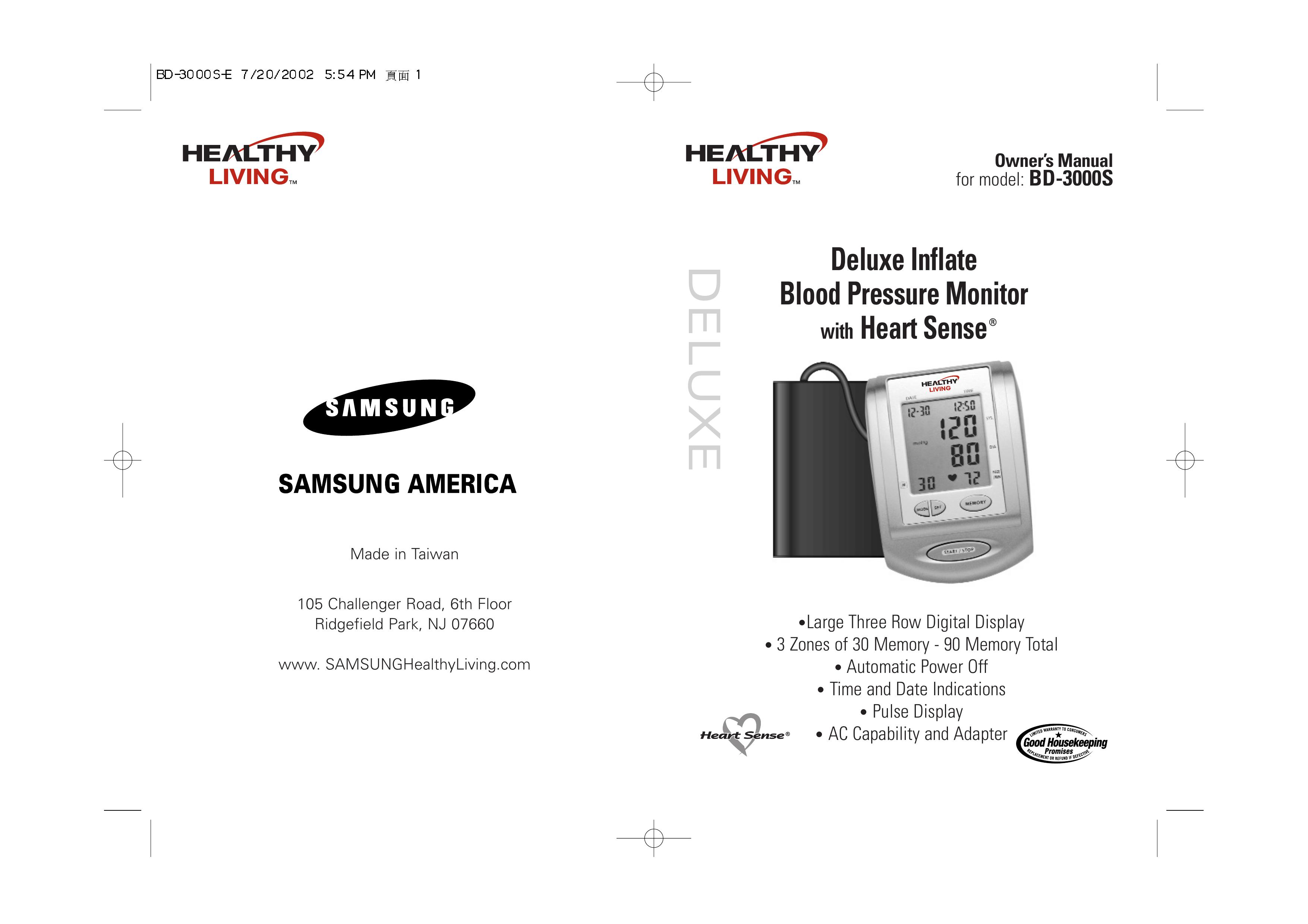 Samsung BD-3000S Blood Pressure Monitor User Manual