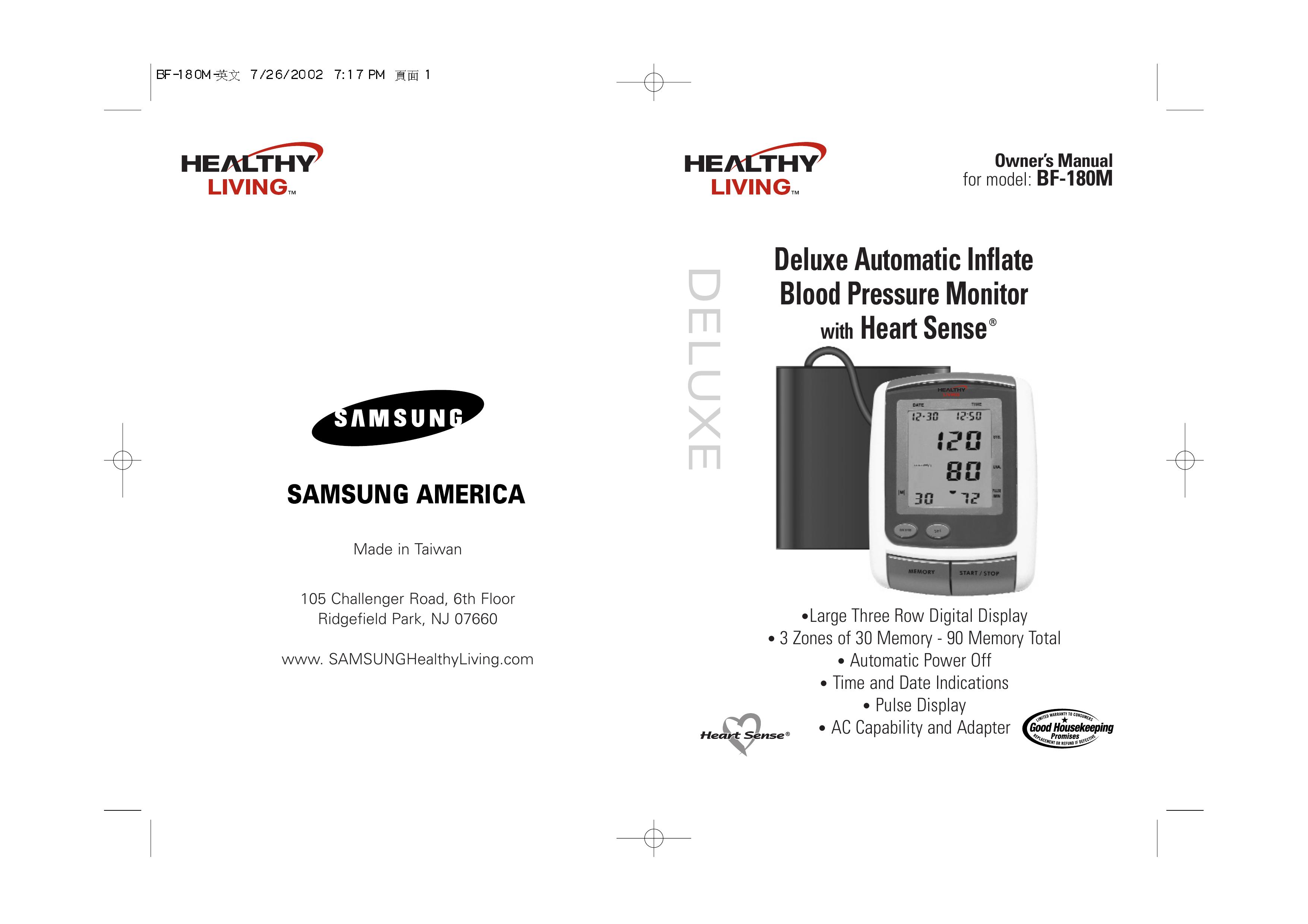 Samsung BF-180M Blood Pressure Monitor User Manual