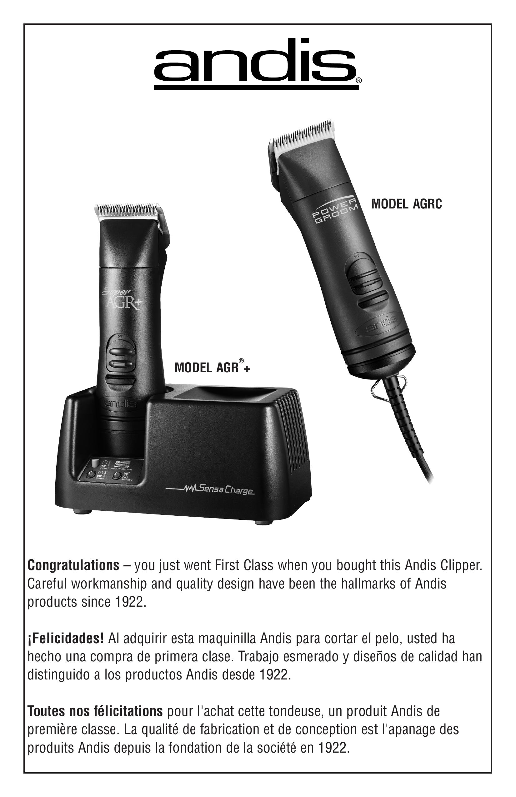 Andis Company Andis AGR+ AGRC Electric Shaver User Manual