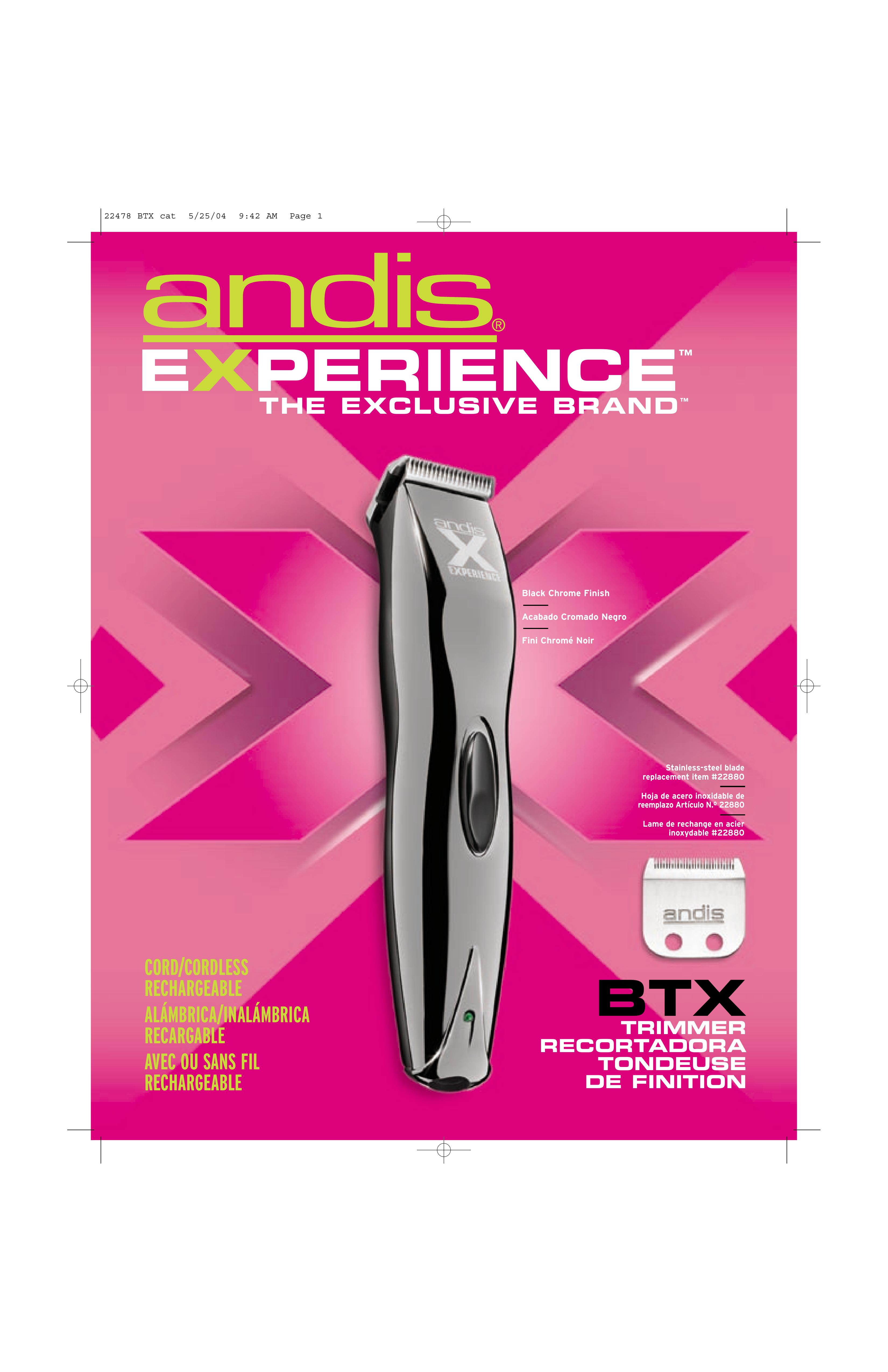 Andis Company BTX Electric Shaver User Manual