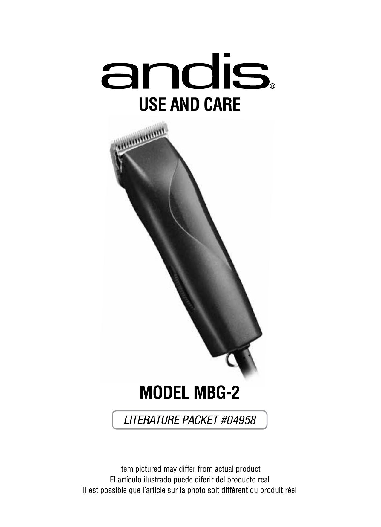 Andis Company MBG-2 Electric Shaver User Manual