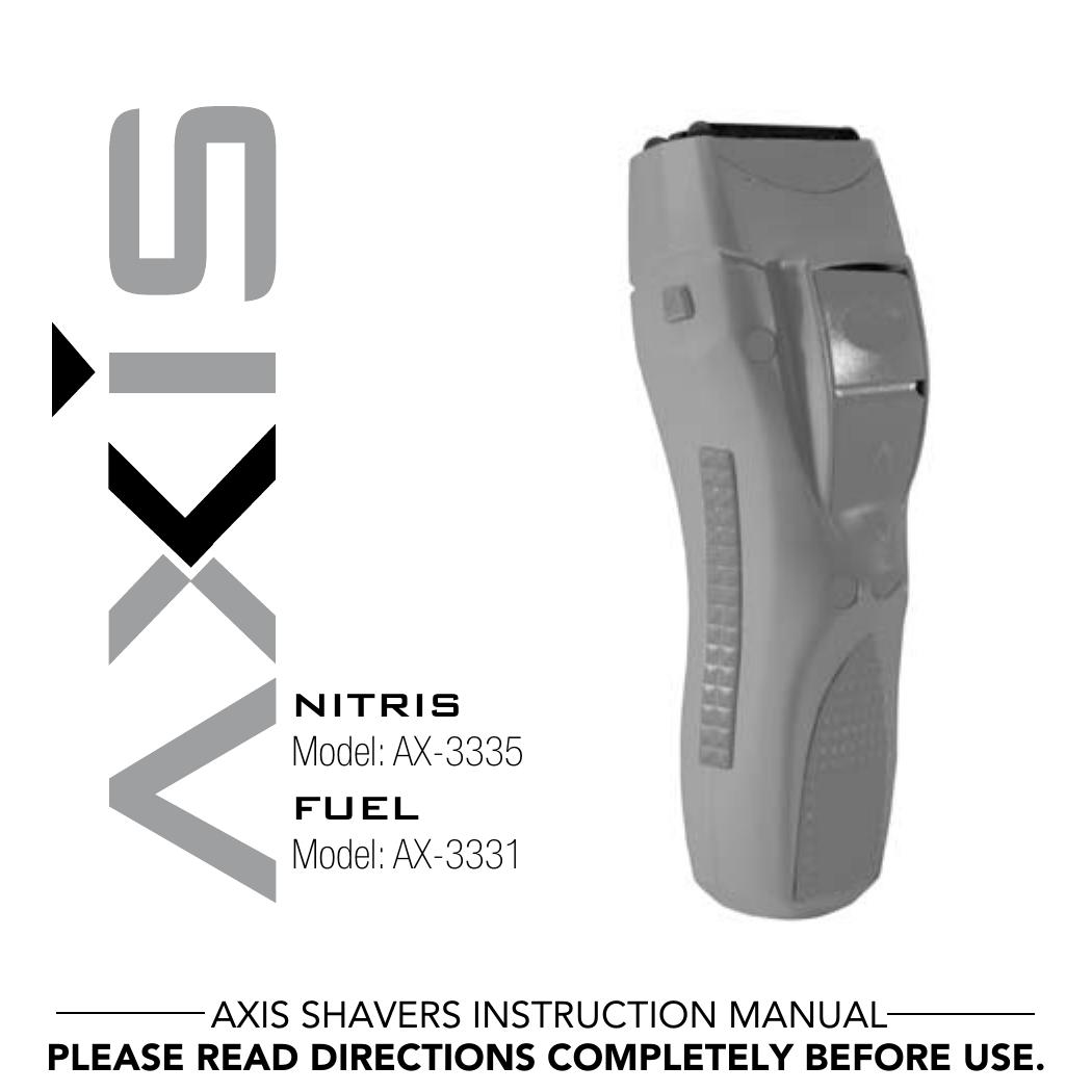 Bodyline Products International AX3335 Electric Shaver User Manual