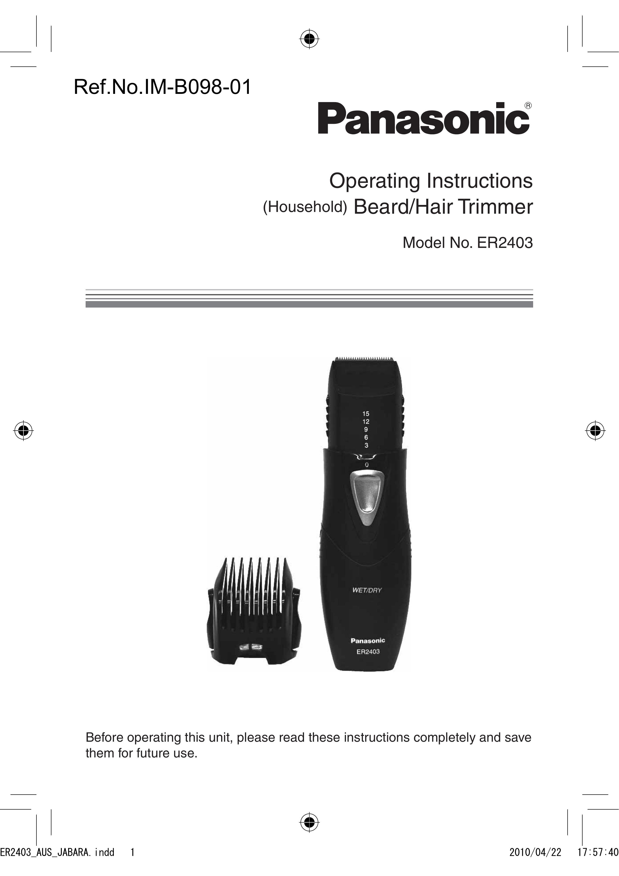 Panasonic ER2403 Electric Shaver User Manual