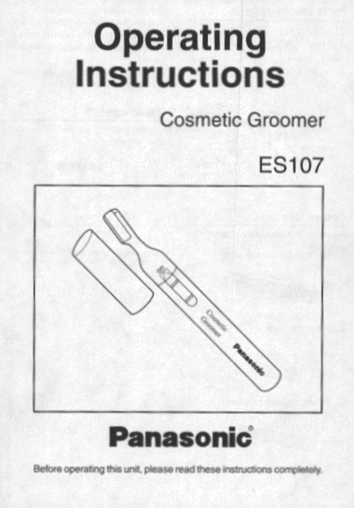 Panasonic ES107 Electric Shaver User Manual