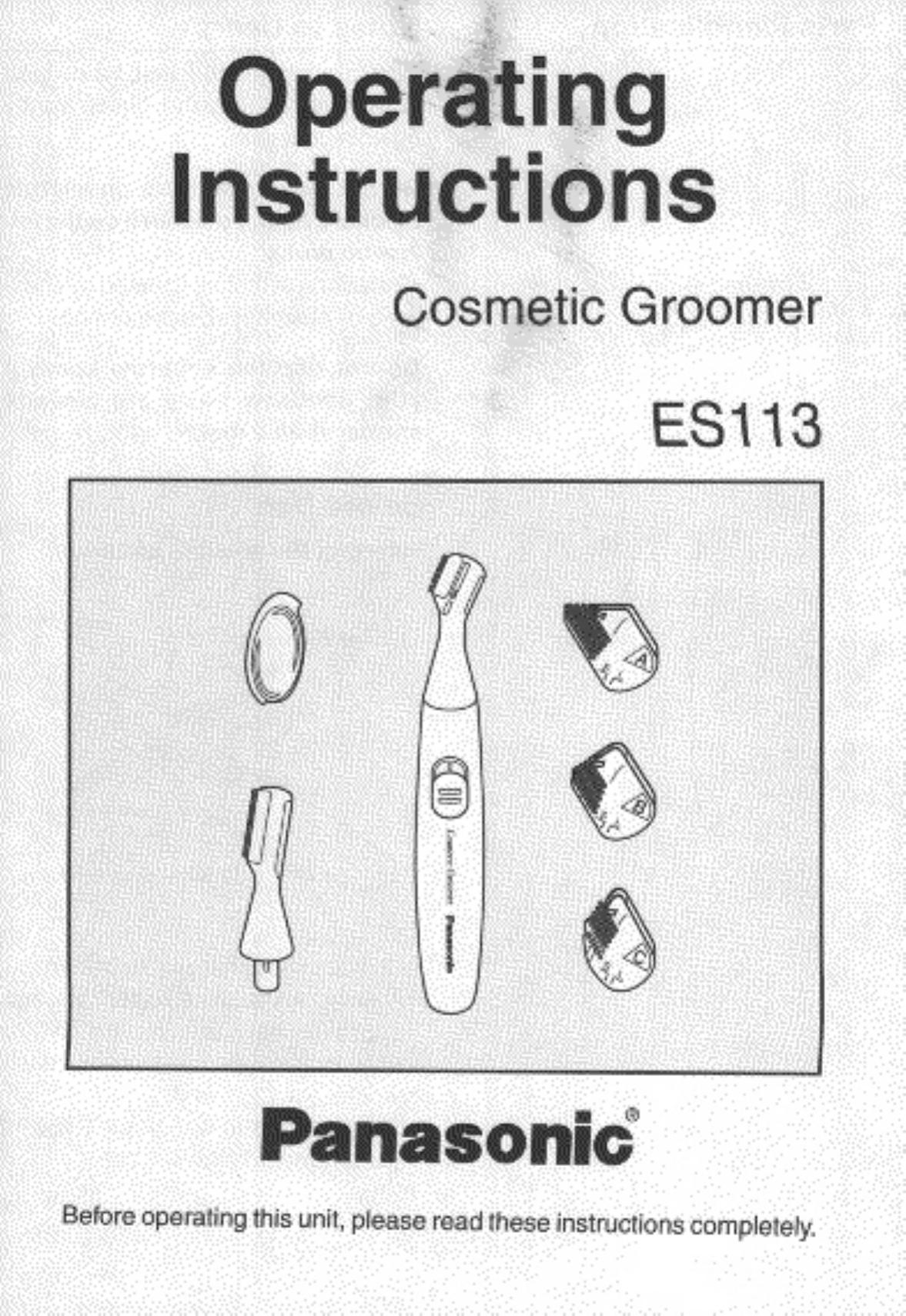 Panasonic ES113 Electric Shaver User Manual