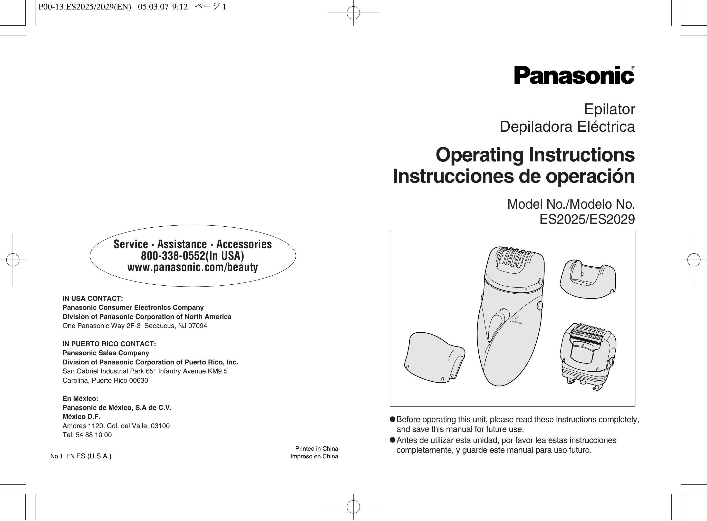 Panasonic ES2029 Electric Shaver User Manual