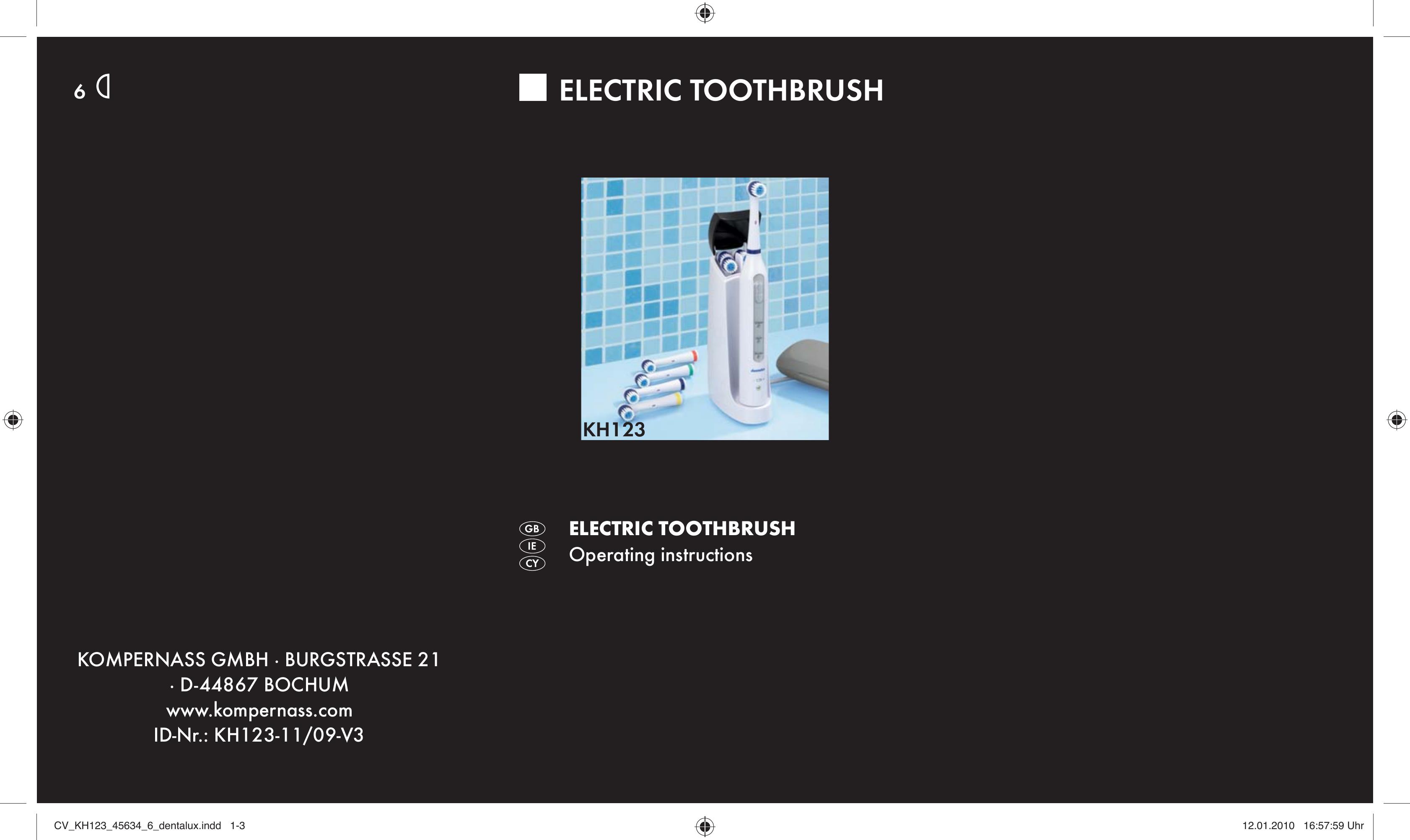 Kompernass KH123 Electric Toothbrush User Manual