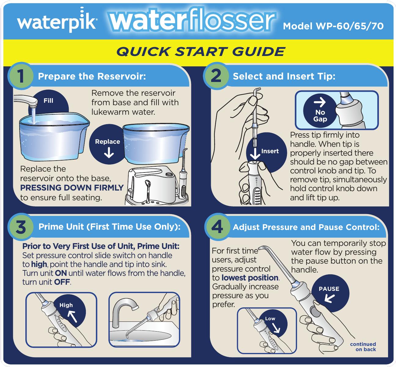 Waterpik Technologies WP-60 Electric Toothbrush User Manual