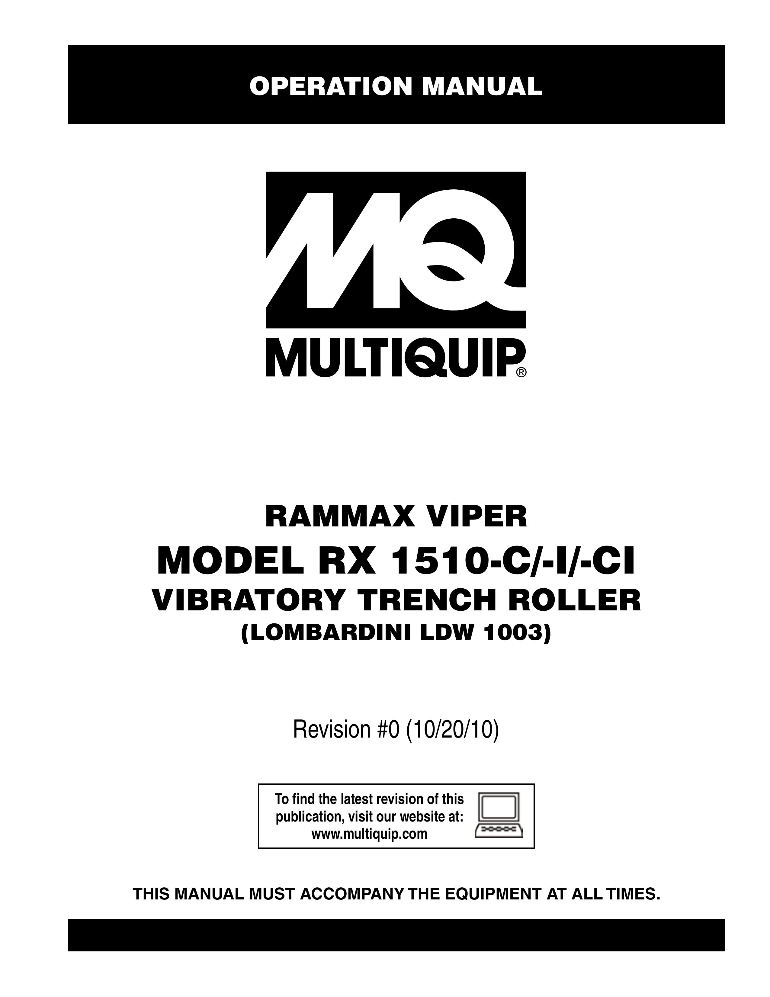 Multiquip RX 1510-C/-I/-CI Hair Care Product User Manual