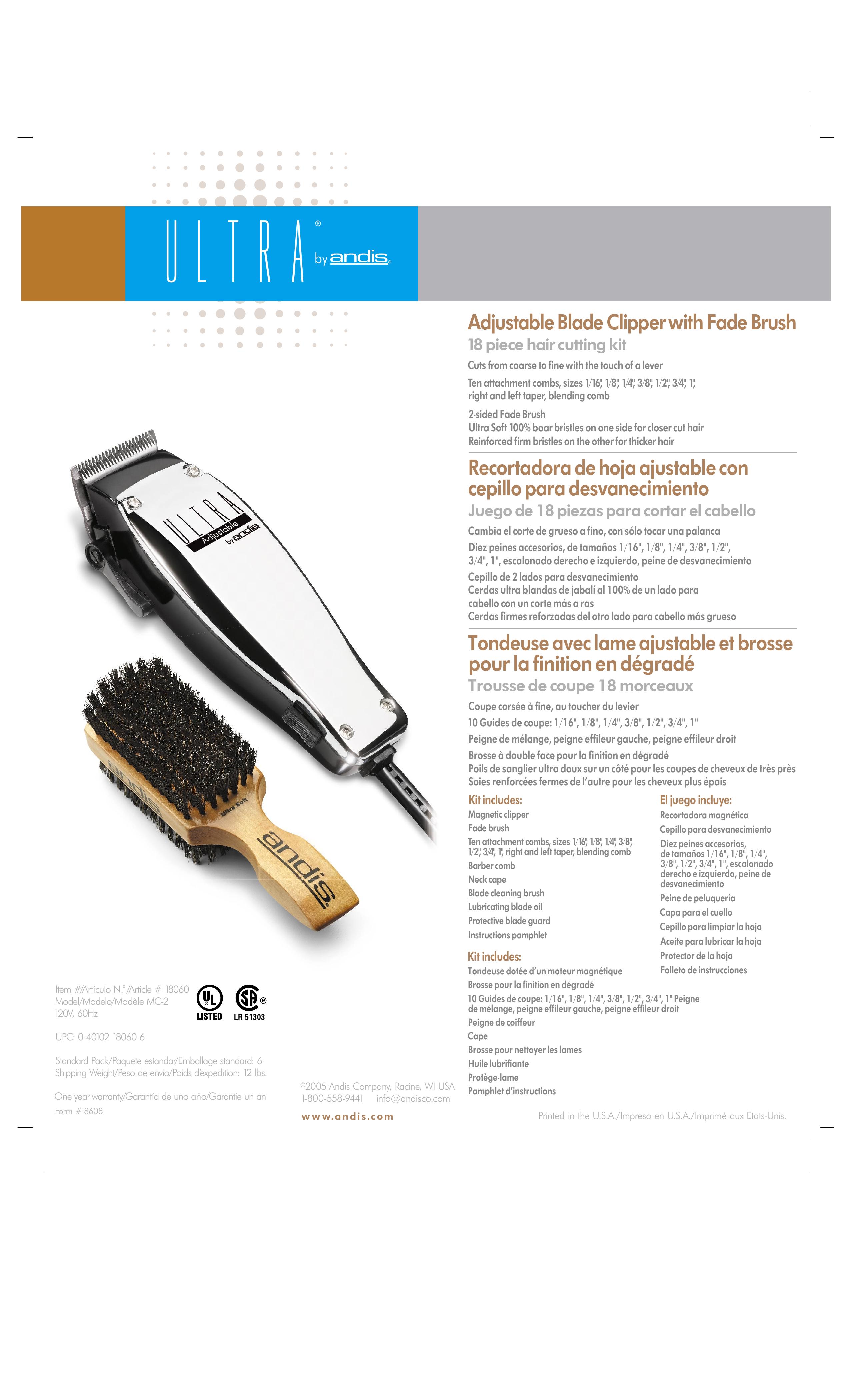 Andis Company C-2le Hair Clippers User Manual
