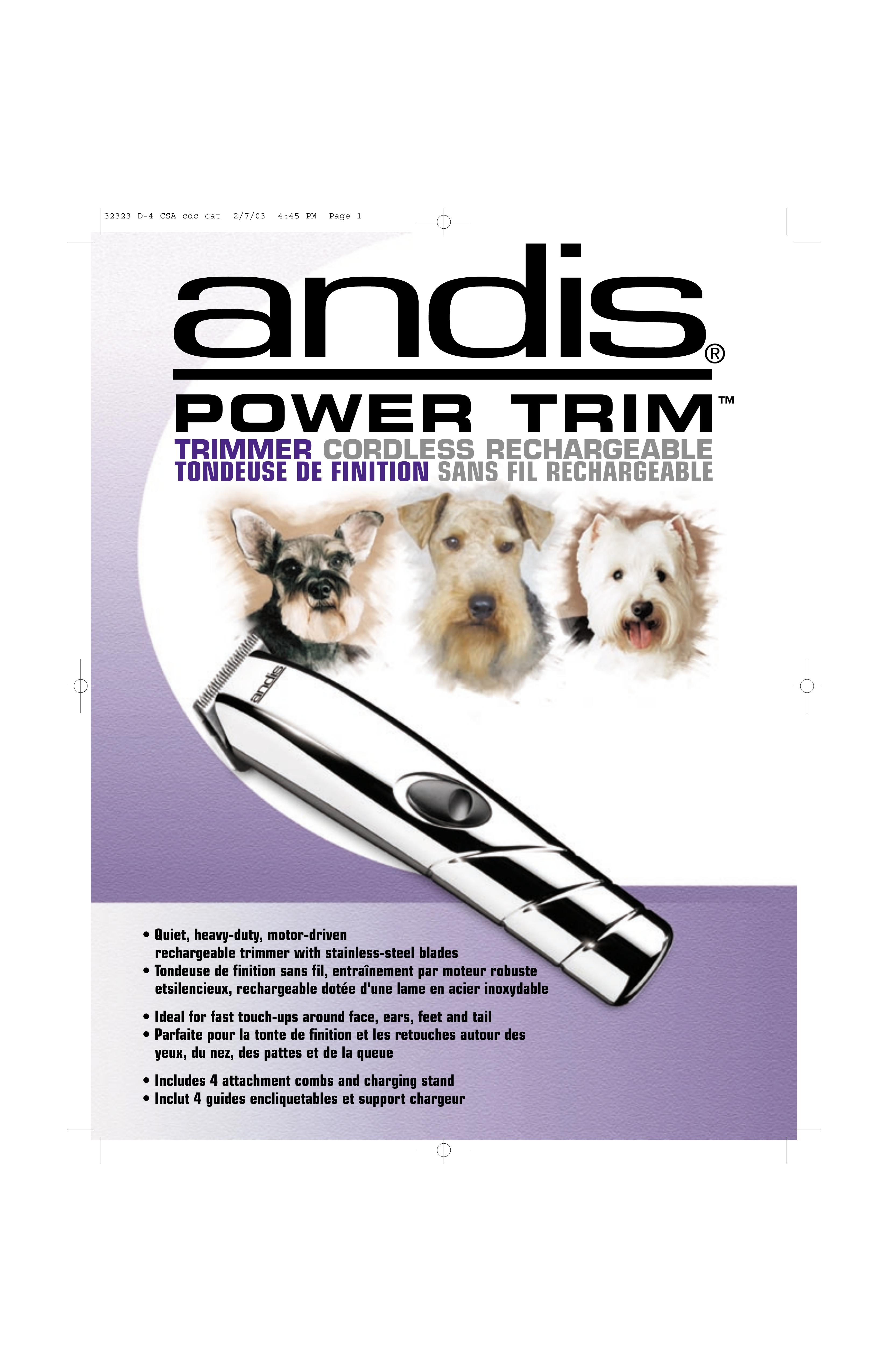 Andis Company D-4 120V Hair Clippers User Manual