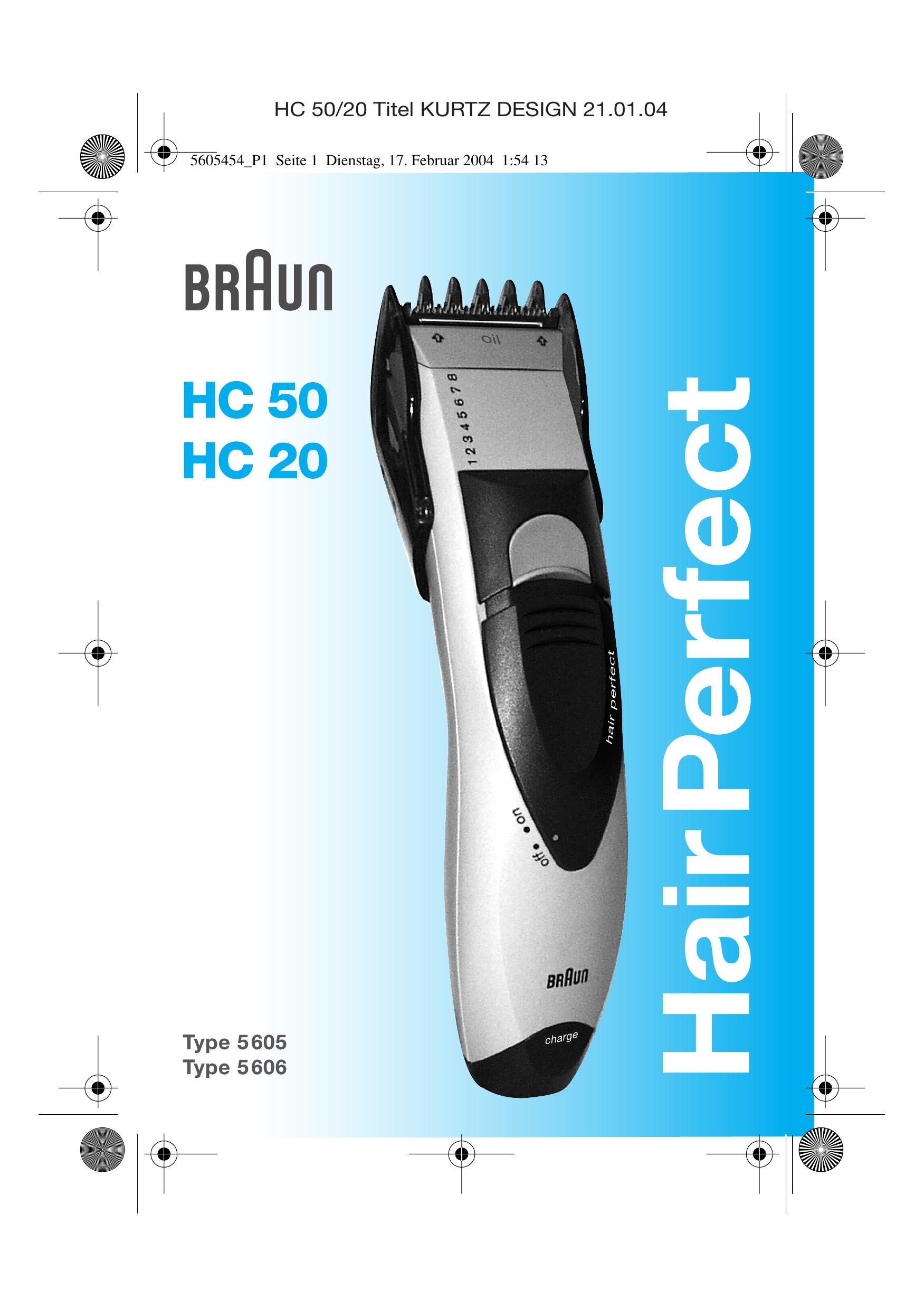 Braun HC 20 Hair Clippers User Manual