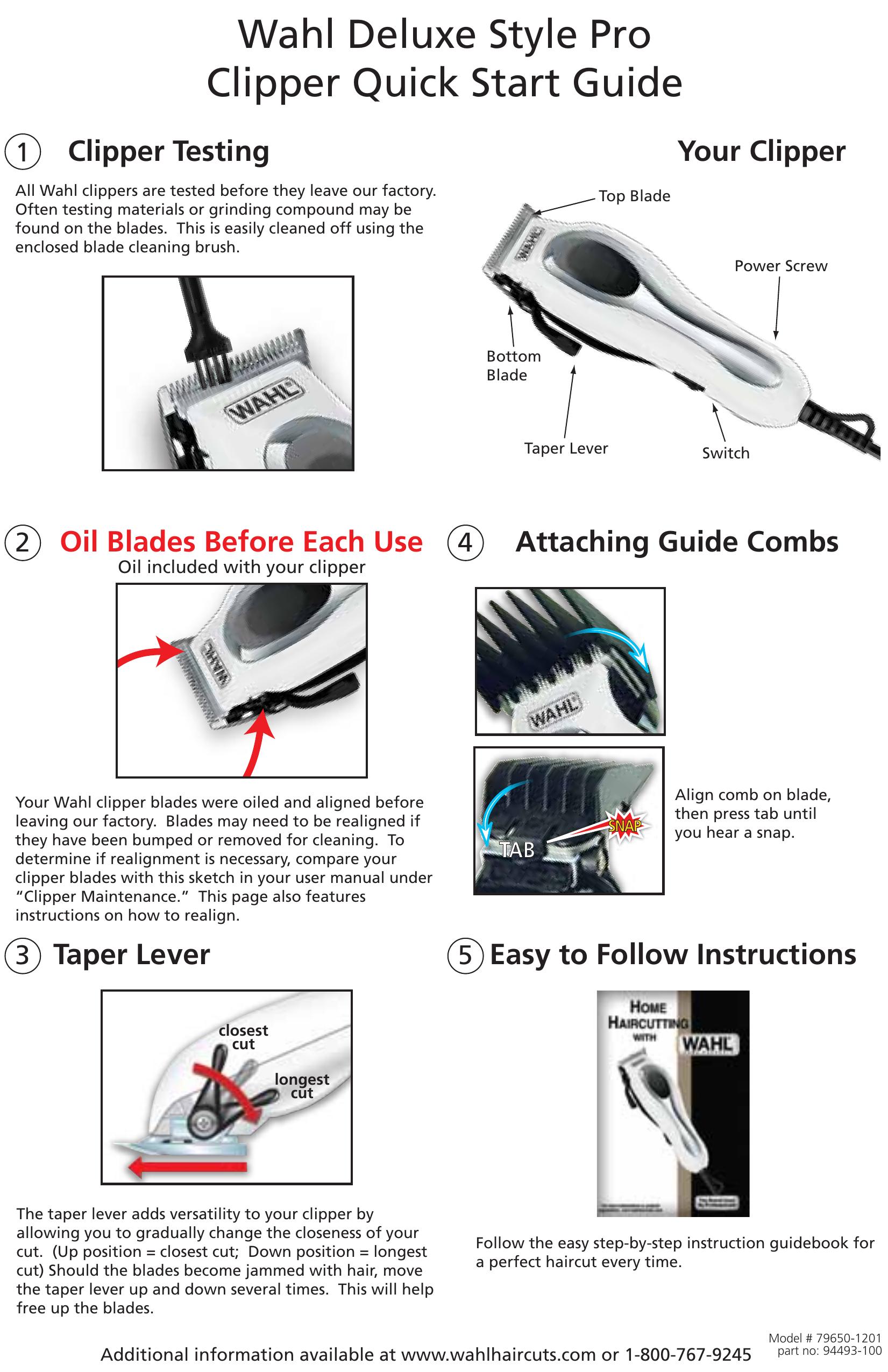 Wahl 79650-1201 Hair Clippers User Manual
