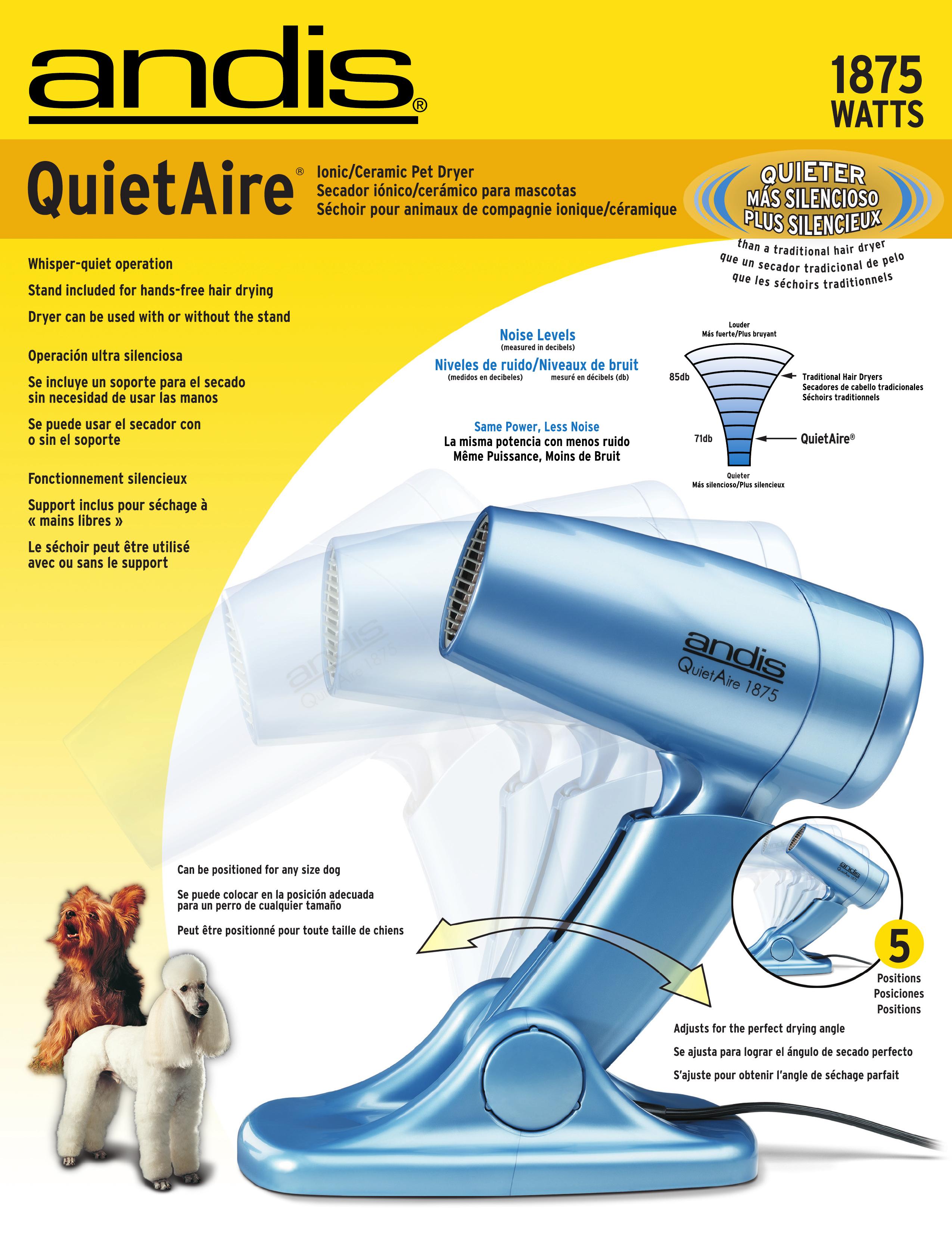 Andis Company QuietAire Hair Dryer User Manual