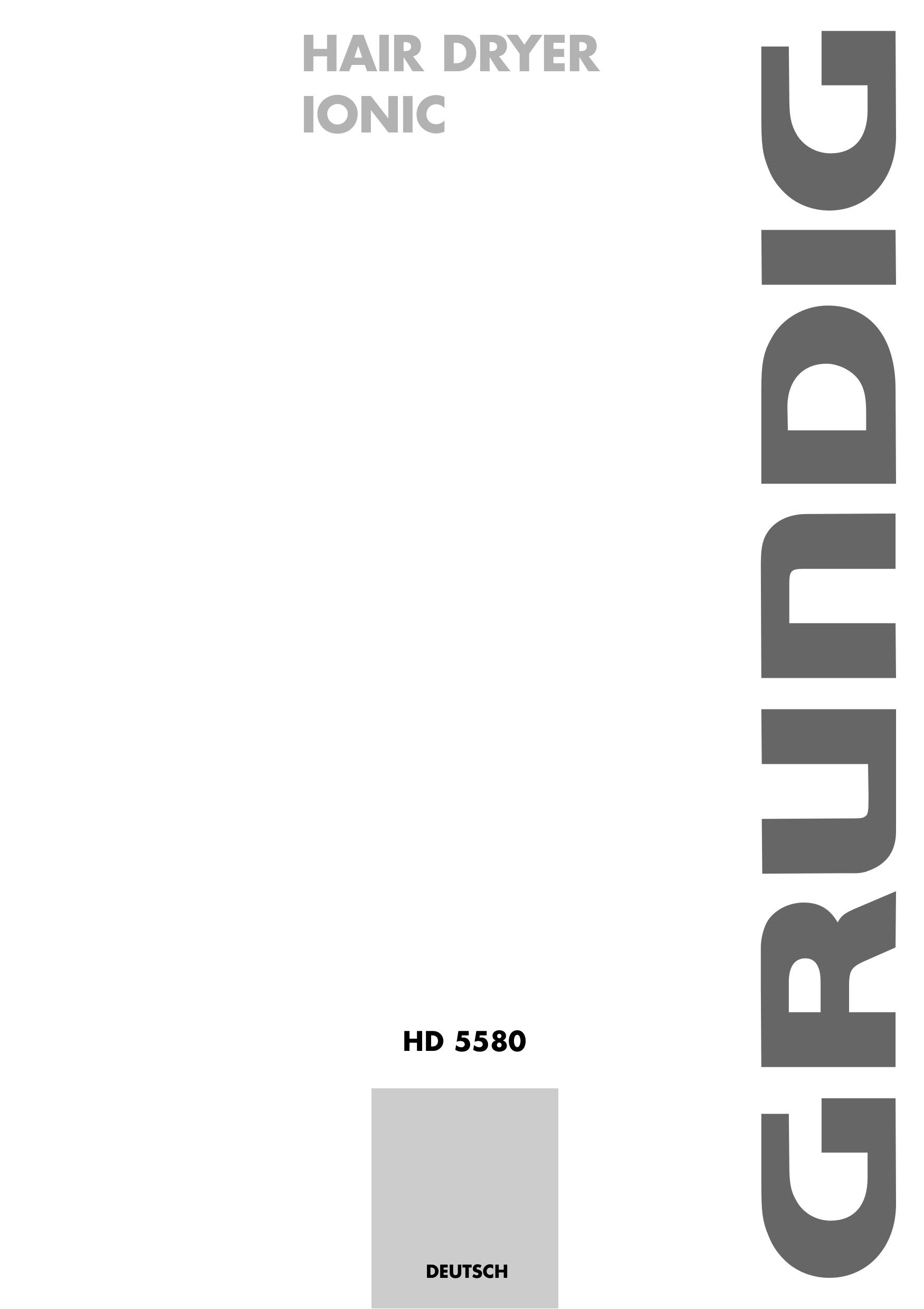 Grundig HD 5580 Hair Dryer User Manual