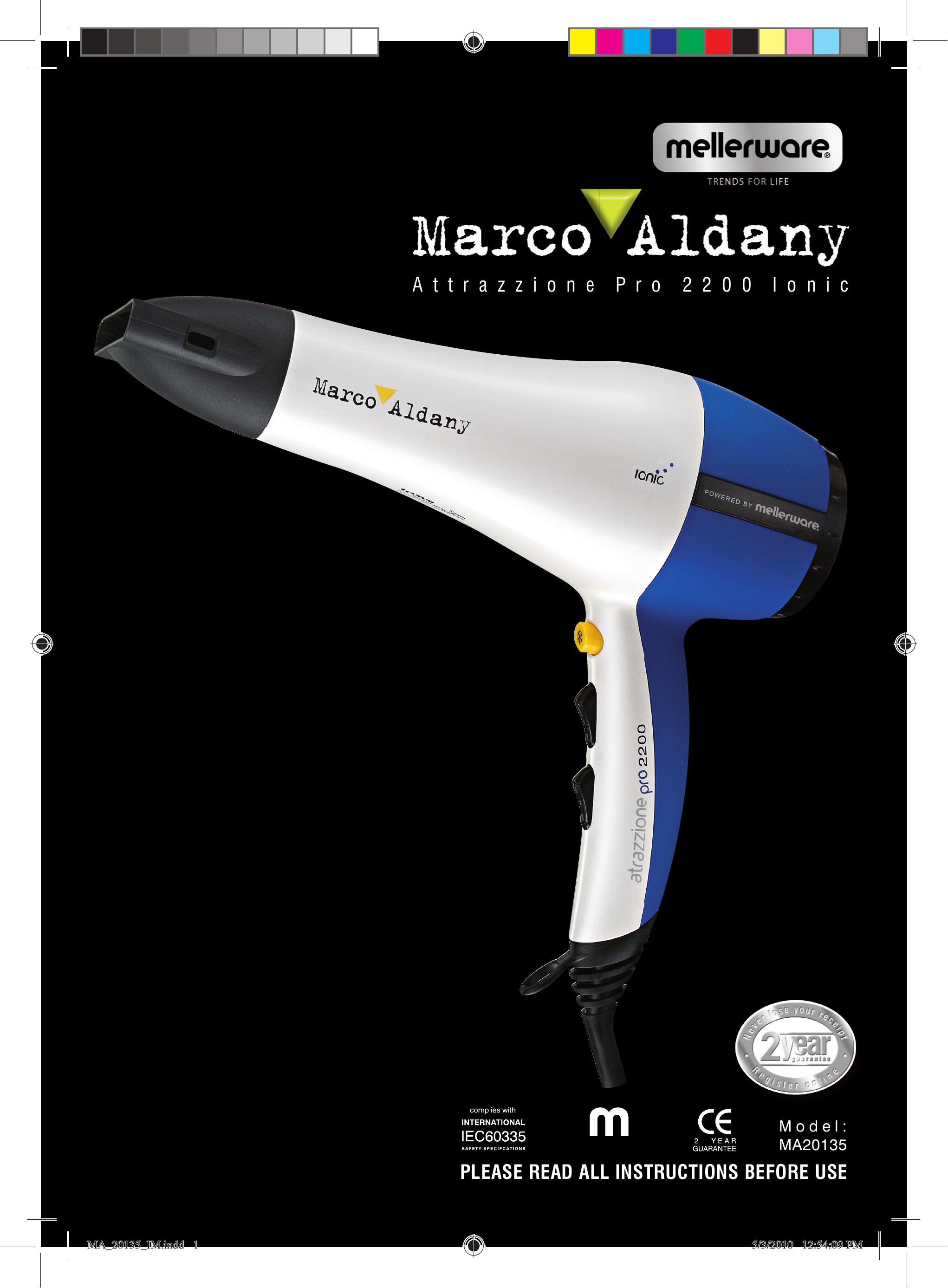 Mellerware MA20135 Hair Dryer User Manual