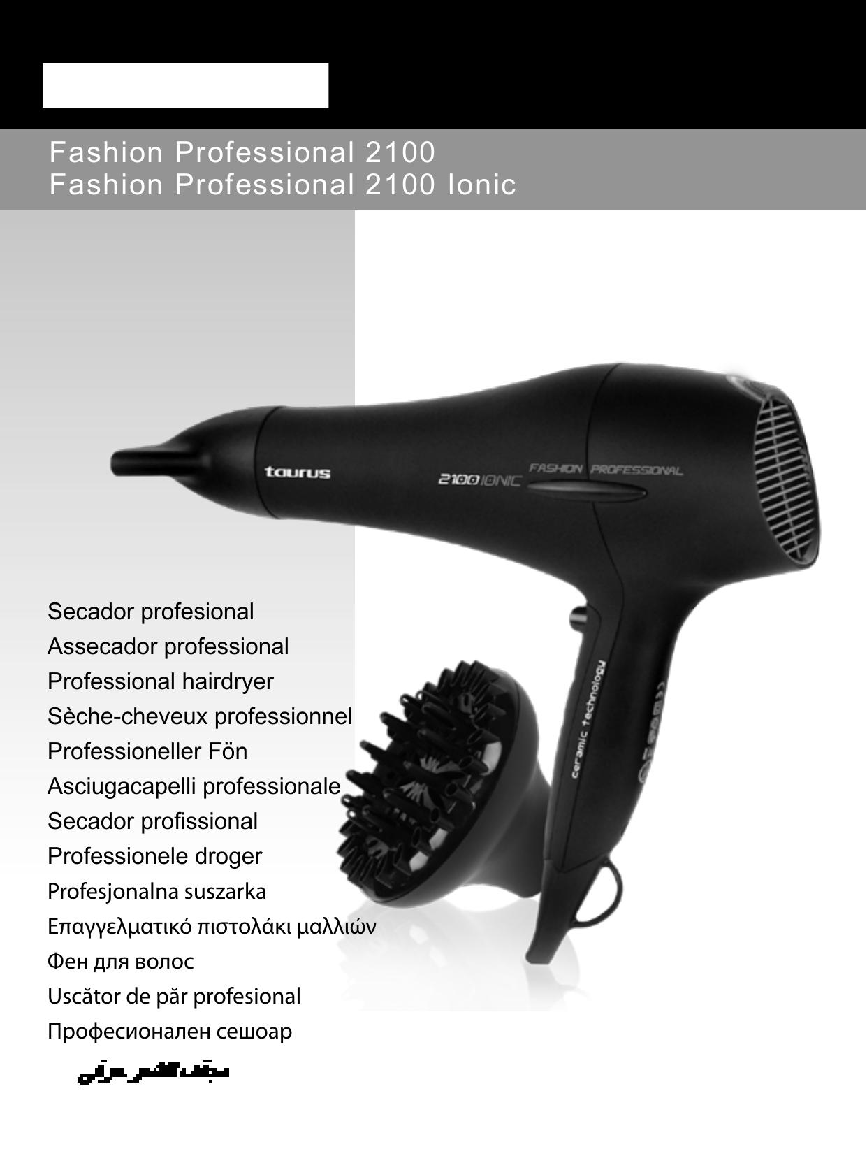 Taurus Group 2100 Ionic Hair Dryer User Manual