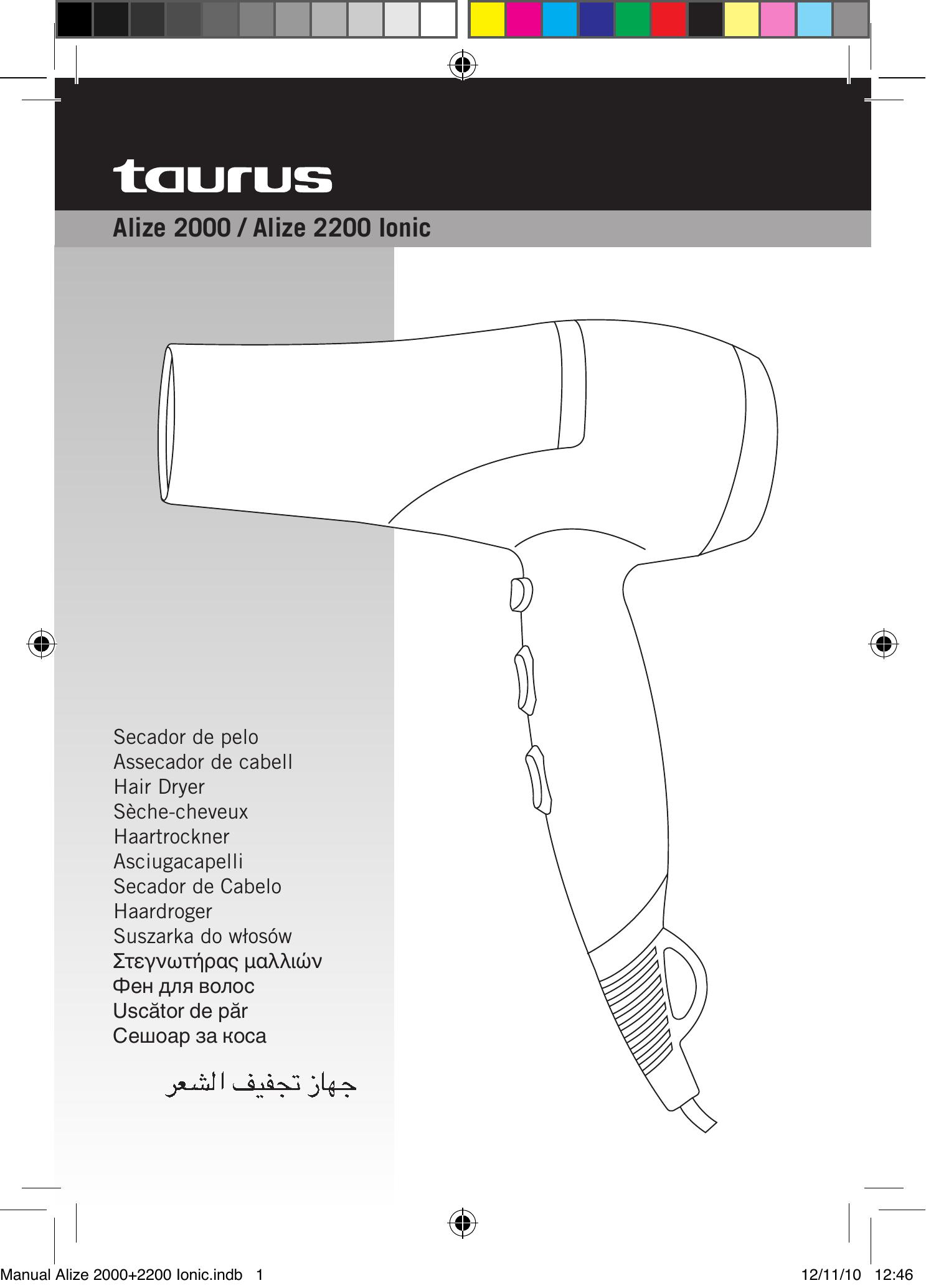 Taurus Group ALIZE 200 IONIC Hair Dryer User Manual