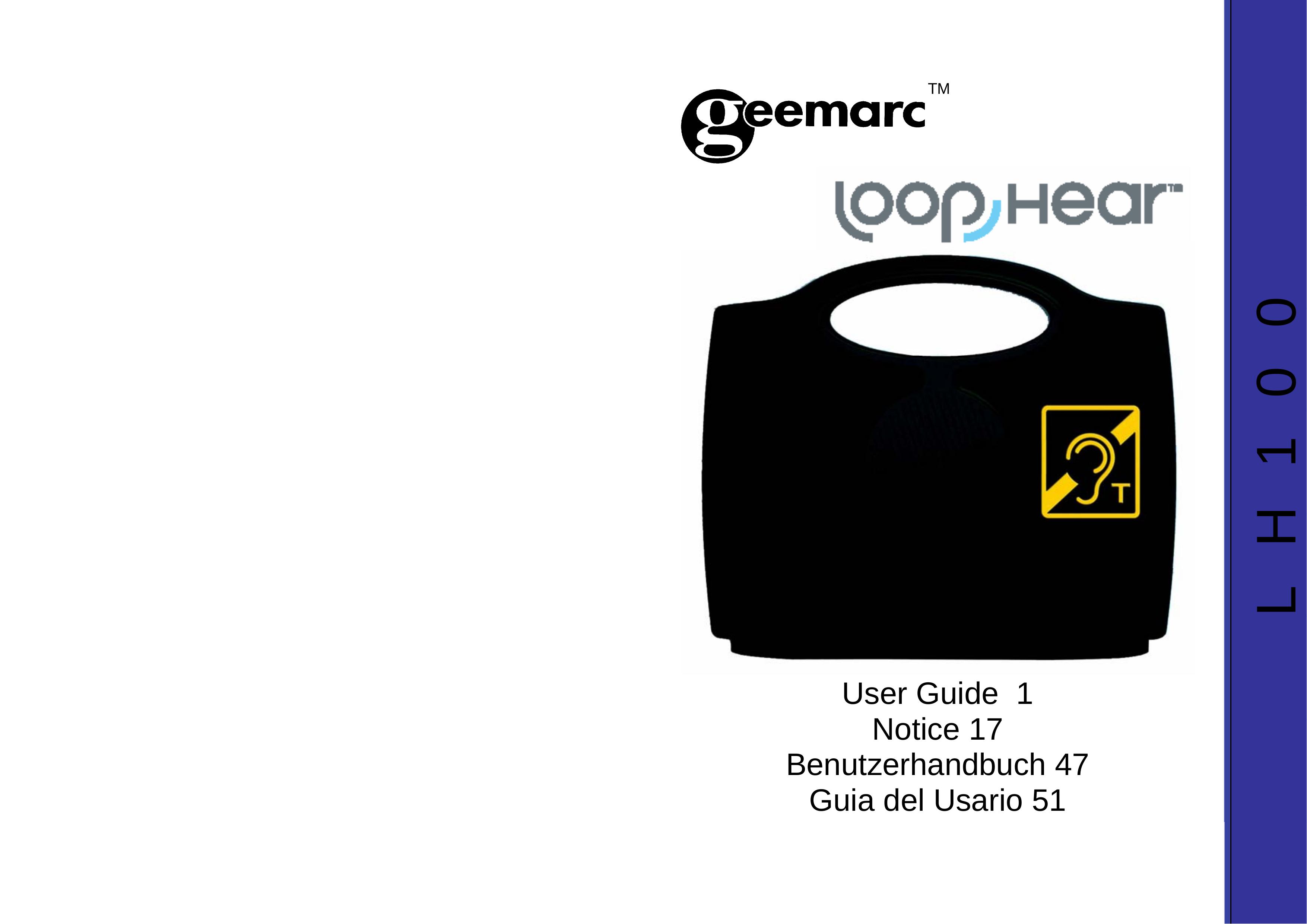 Geemarc LH100 Hearing Aid User Manual