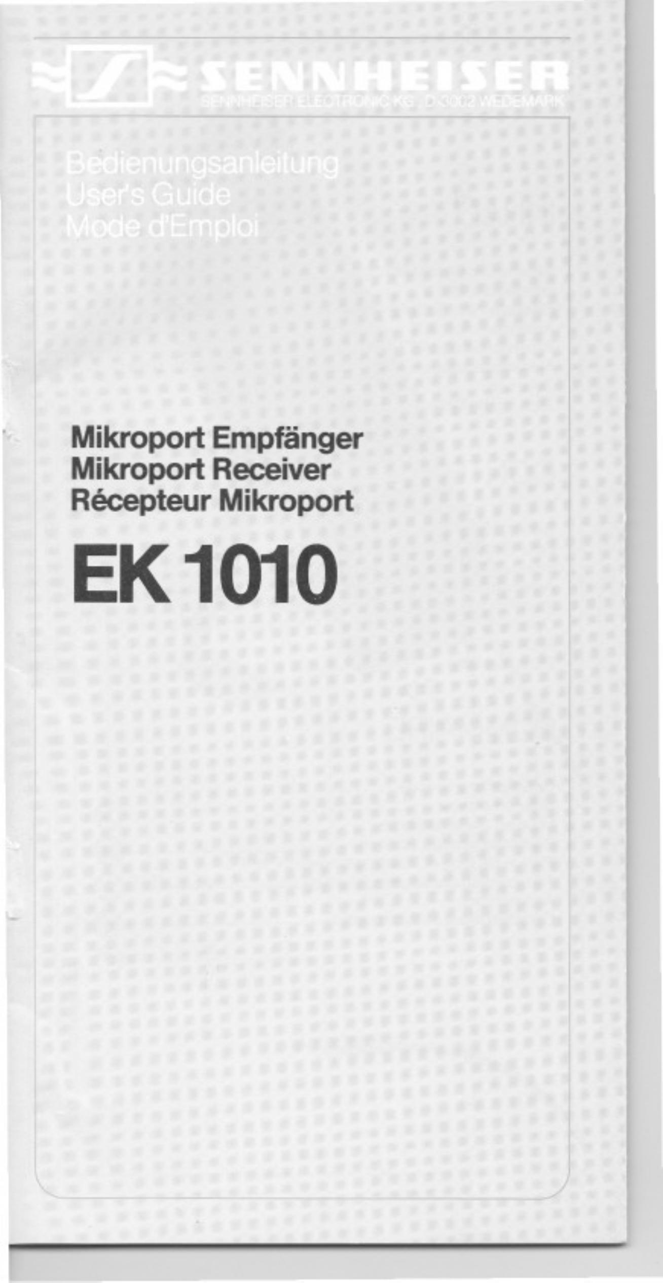Sennheiser EK1010 Hearing Aid User Manual