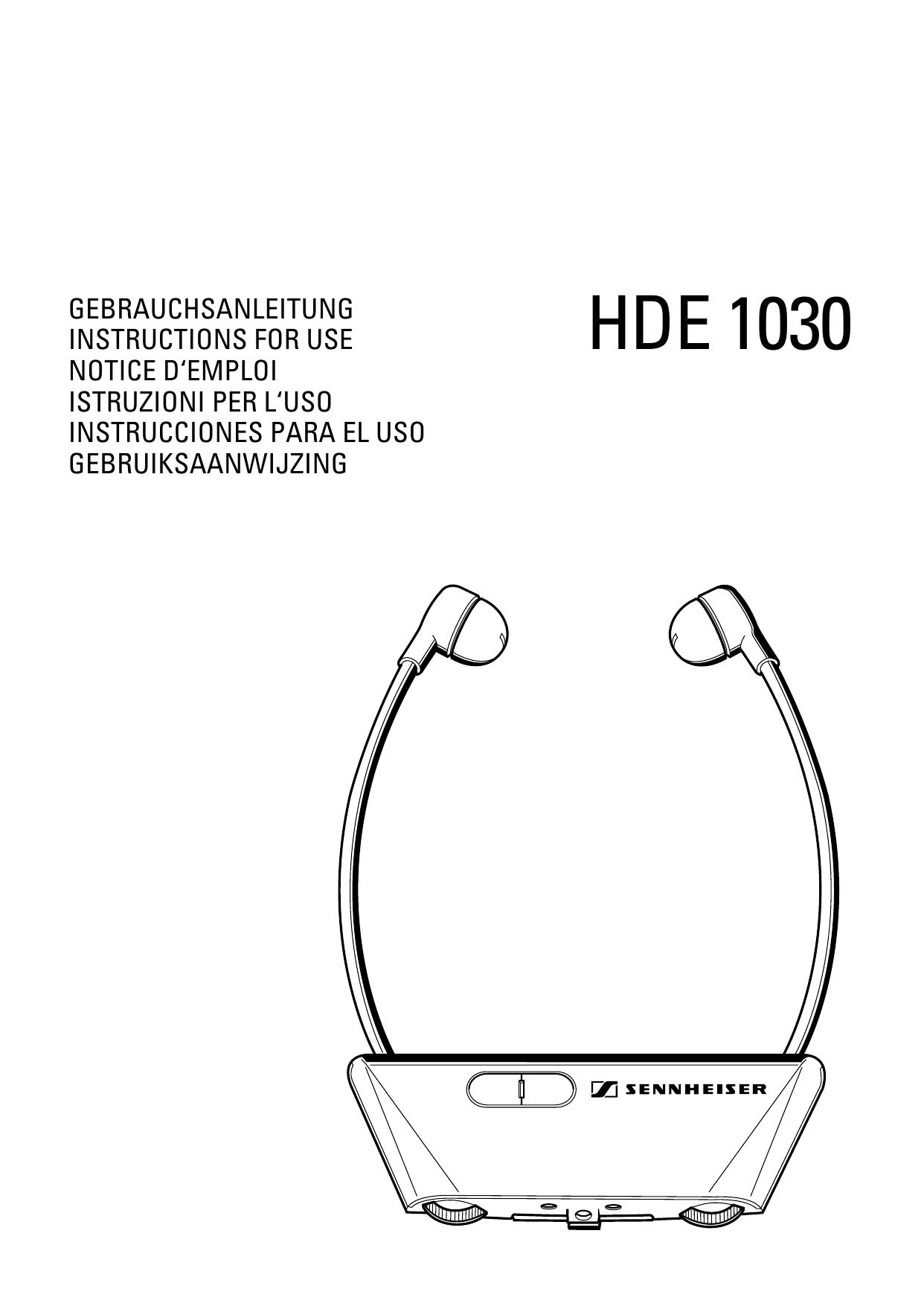 Sennheiser HDE1030 Hearing Aid User Manual