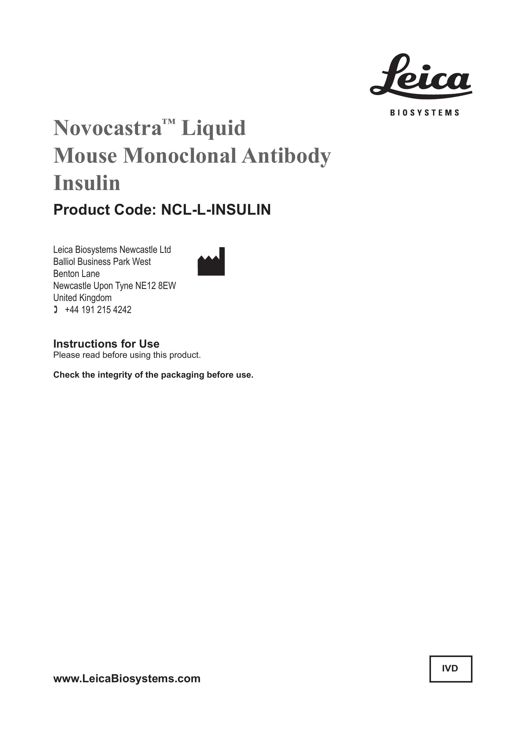 Leica NCL-L-INSULIN Insulin Pen User Manual