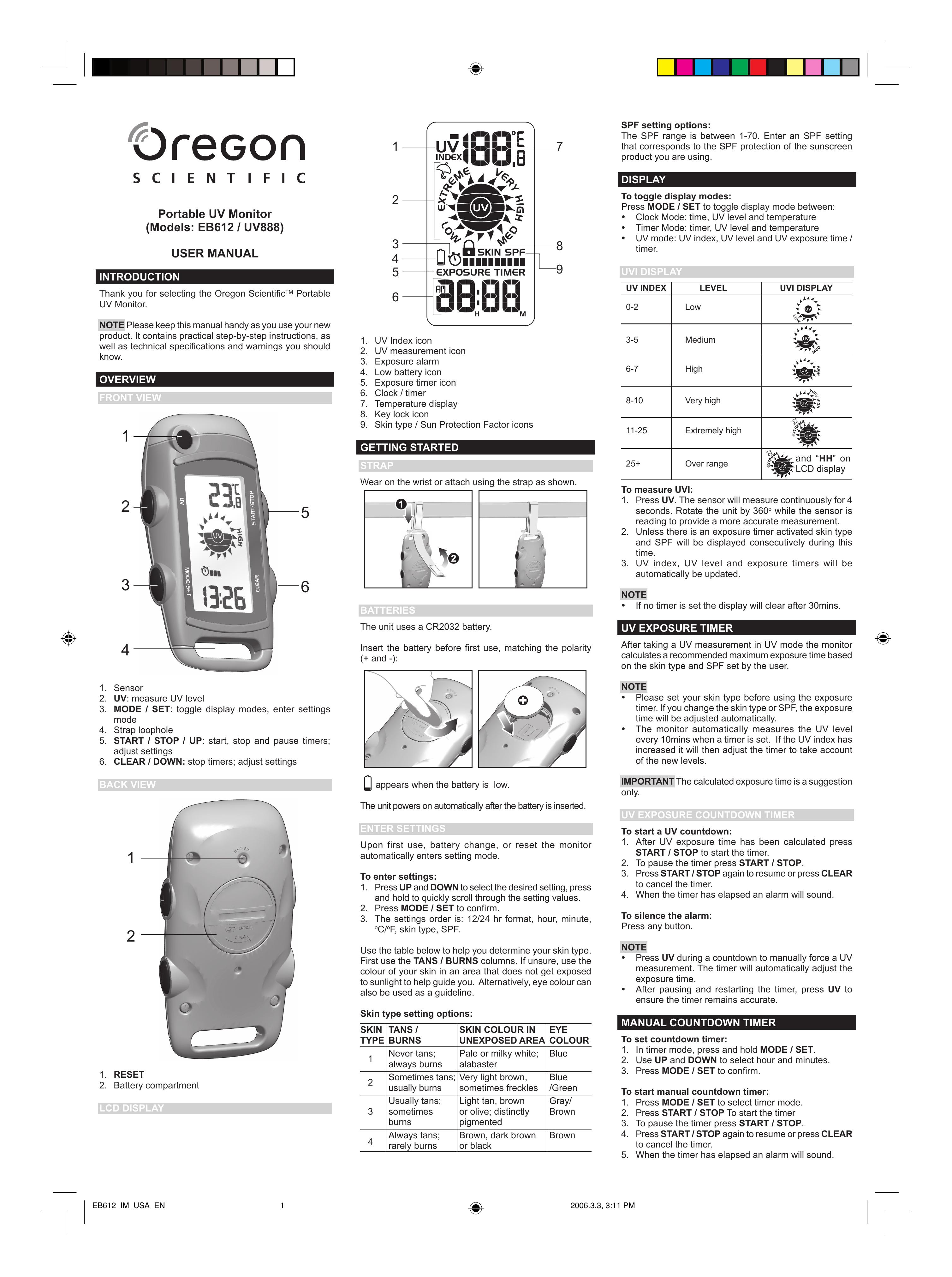 Oregon Scientific E8612 Light Therapy Device User Manual