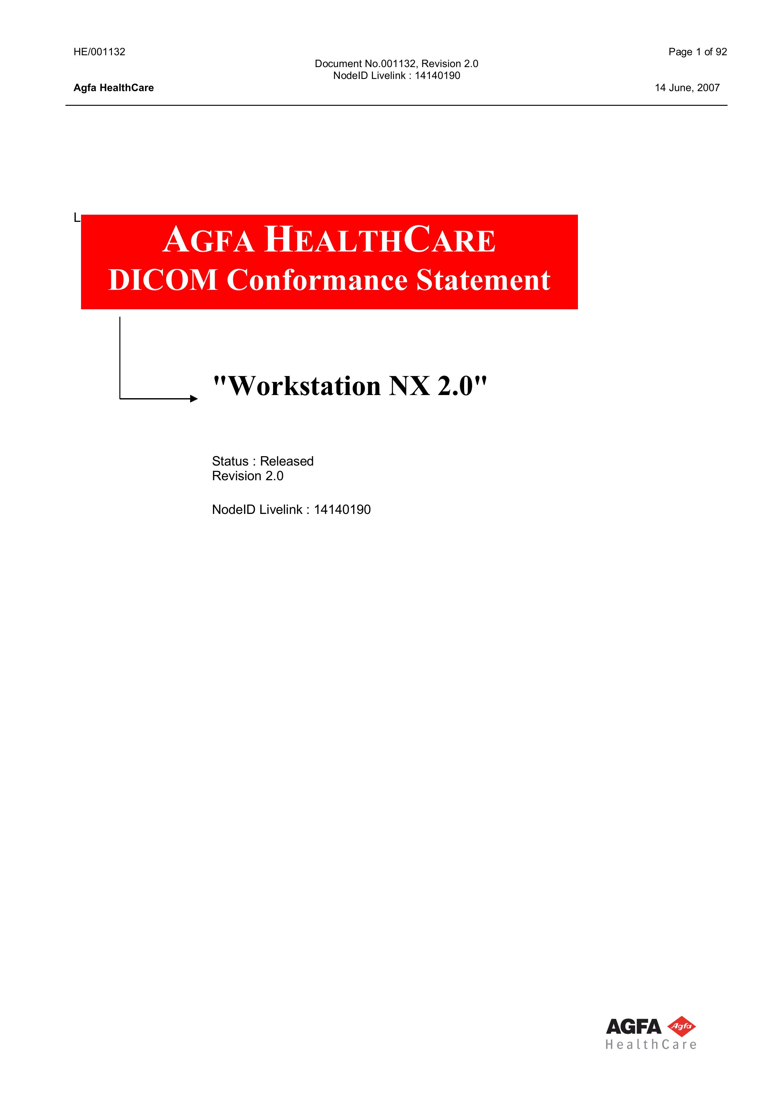 AGFA HE/001132 Medical Alarms User Manual