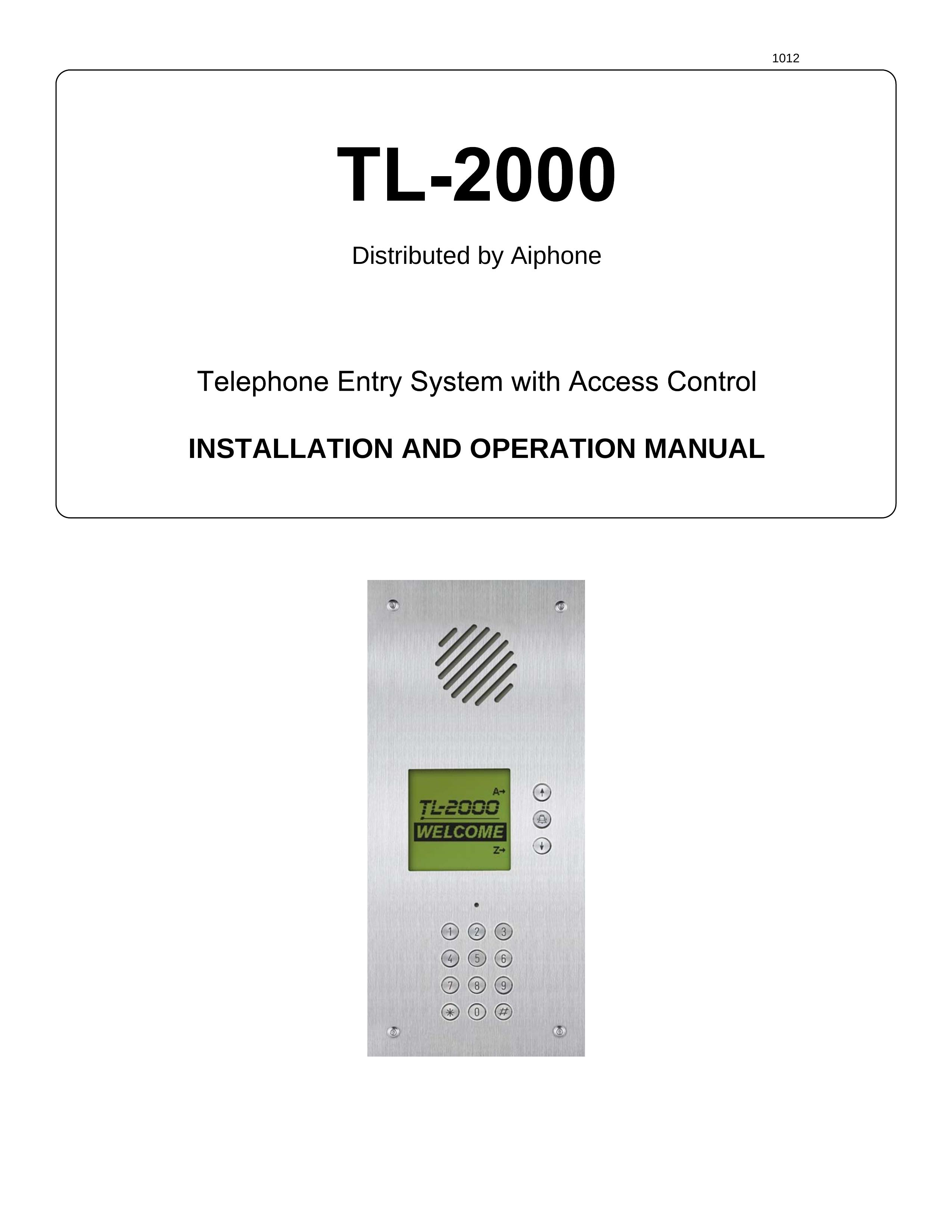 Aiphone TL-2000 Medical Alarms User Manual