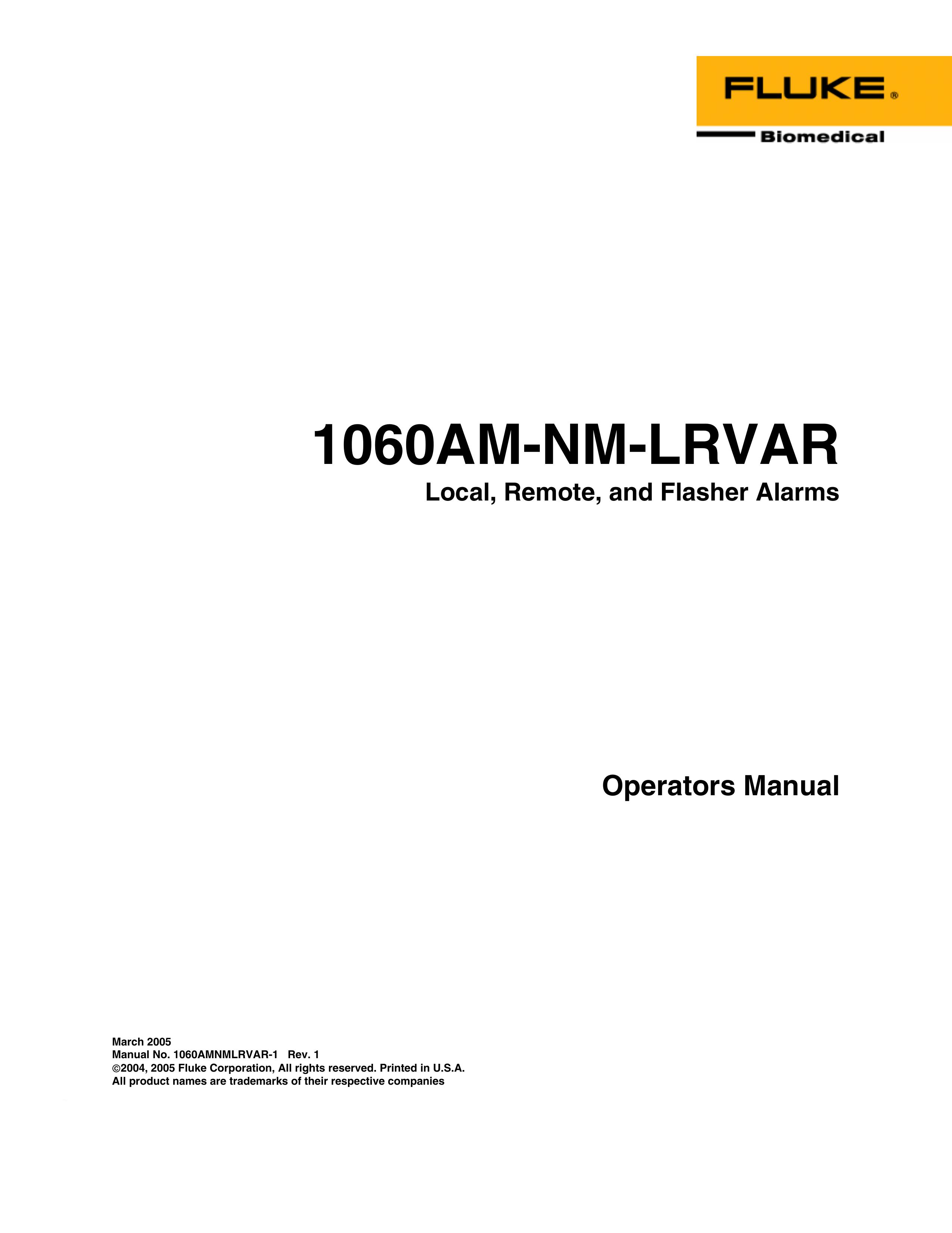 Fluke 1060AM-NM-LRVAR Medical Alarms User Manual
