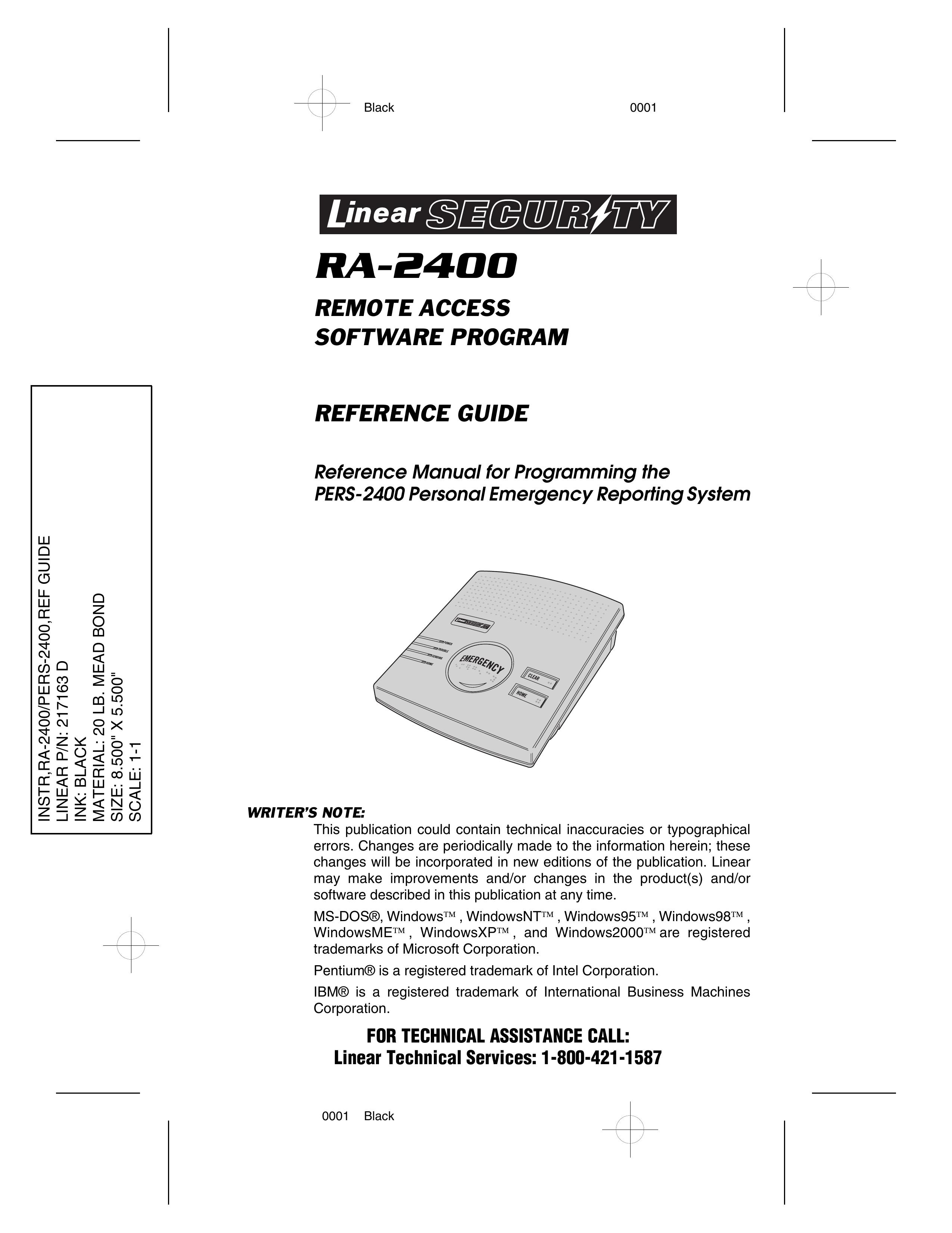 Linear RA-2400 Medical Alarms User Manual