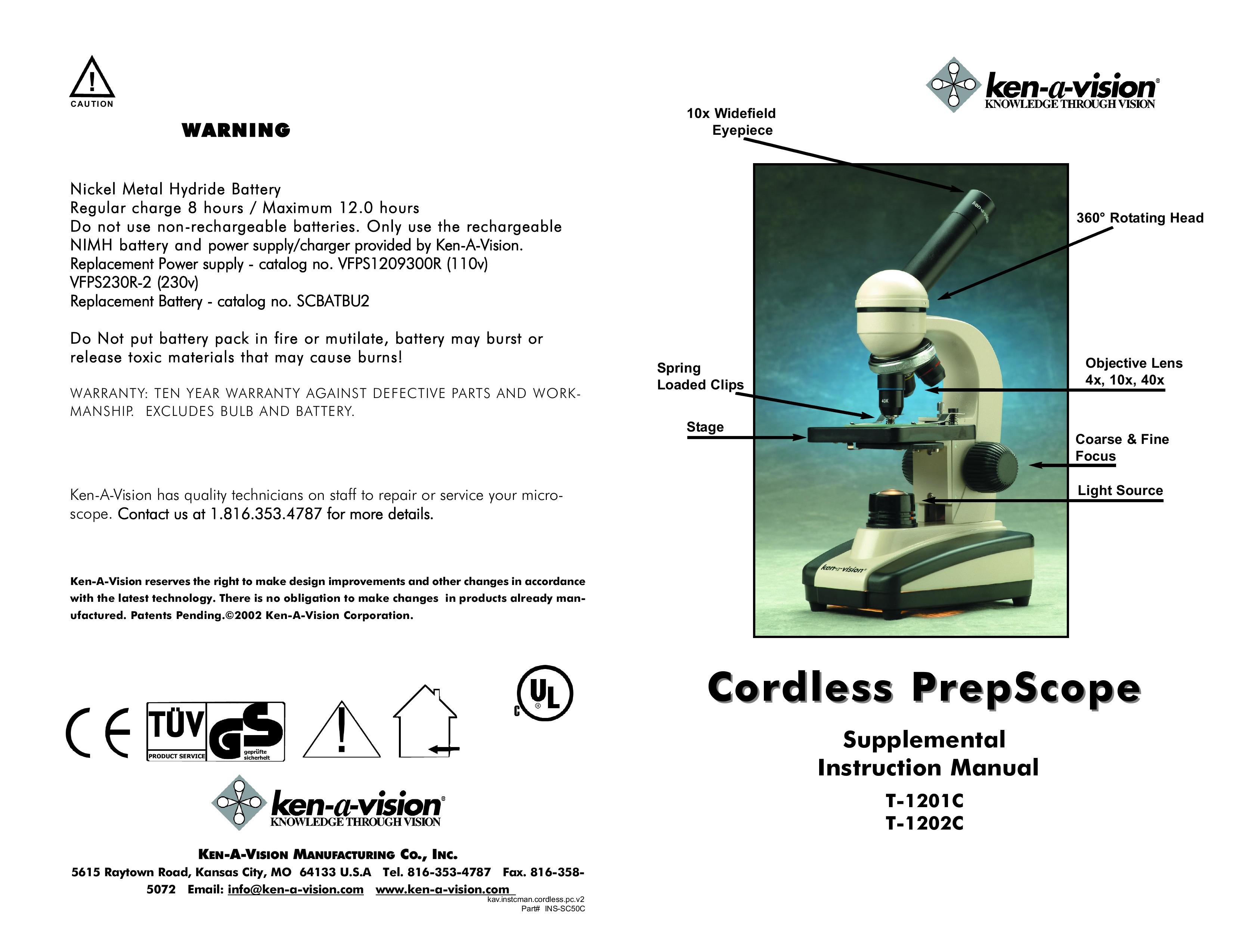 Ken-A-Vision T-1201C Microscope & Magnifier User Manual