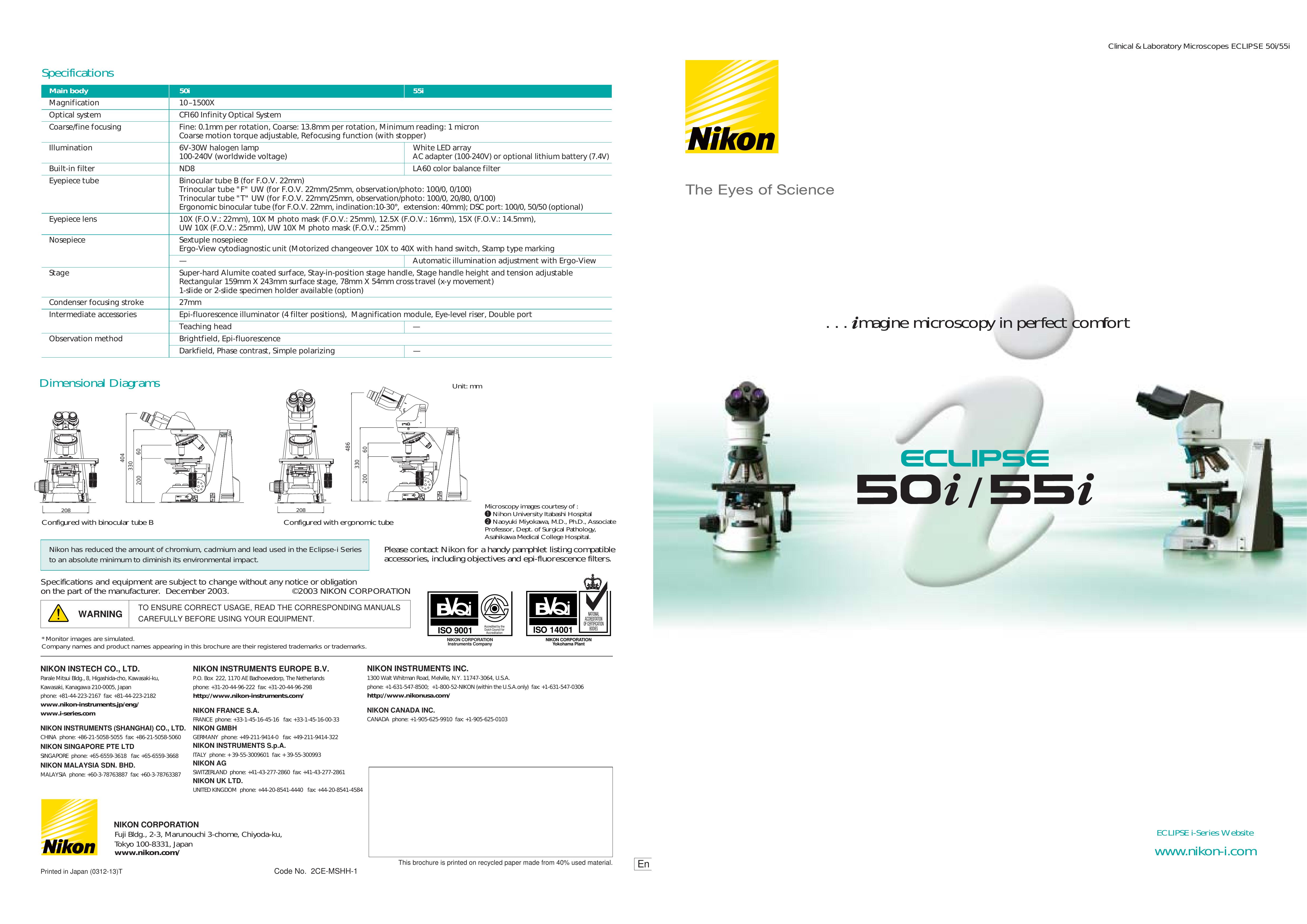 Nikon 50i Microscope & Magnifier User Manual