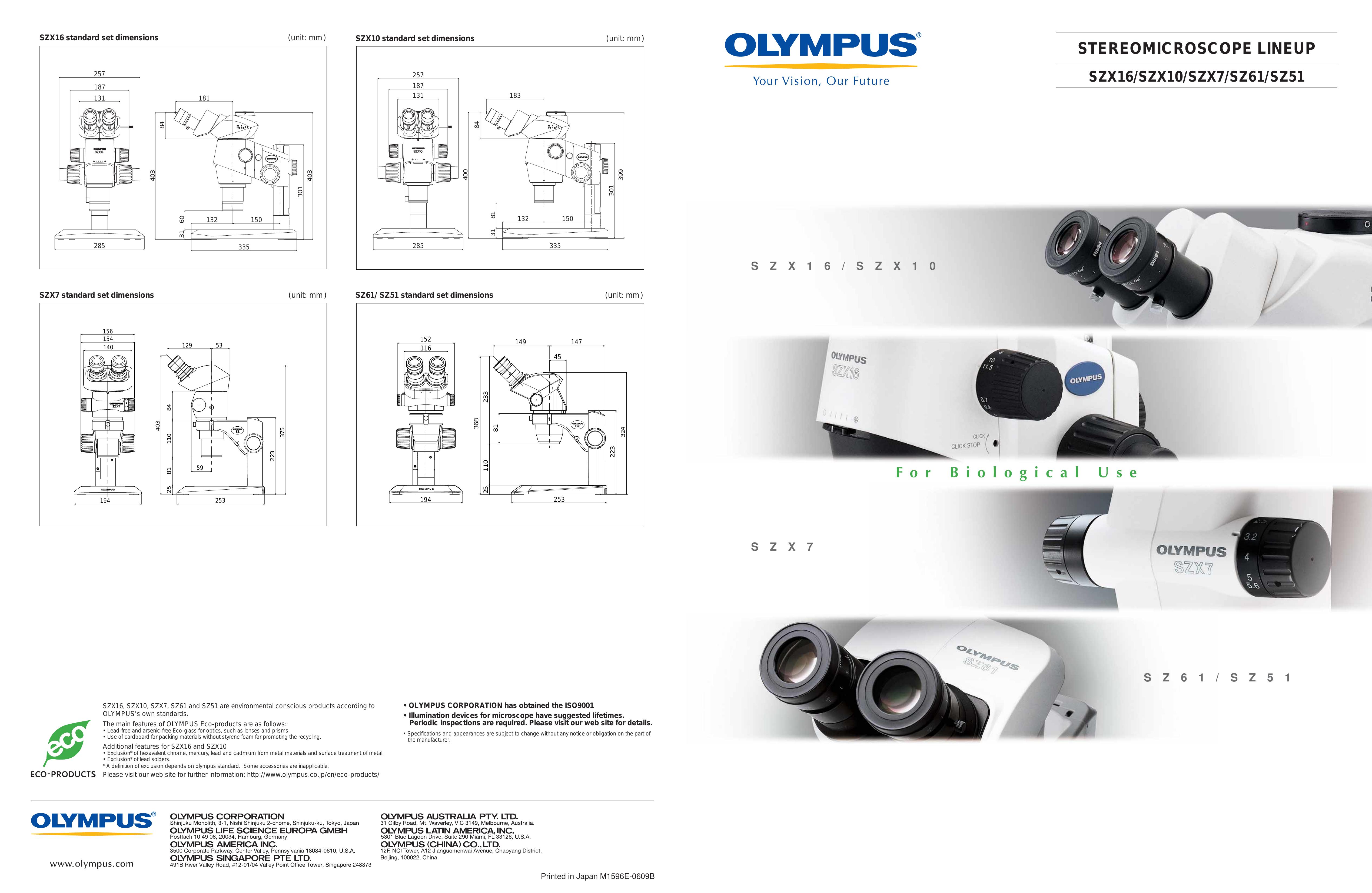 Olympus SZ51 Microscope & Magnifier User Manual