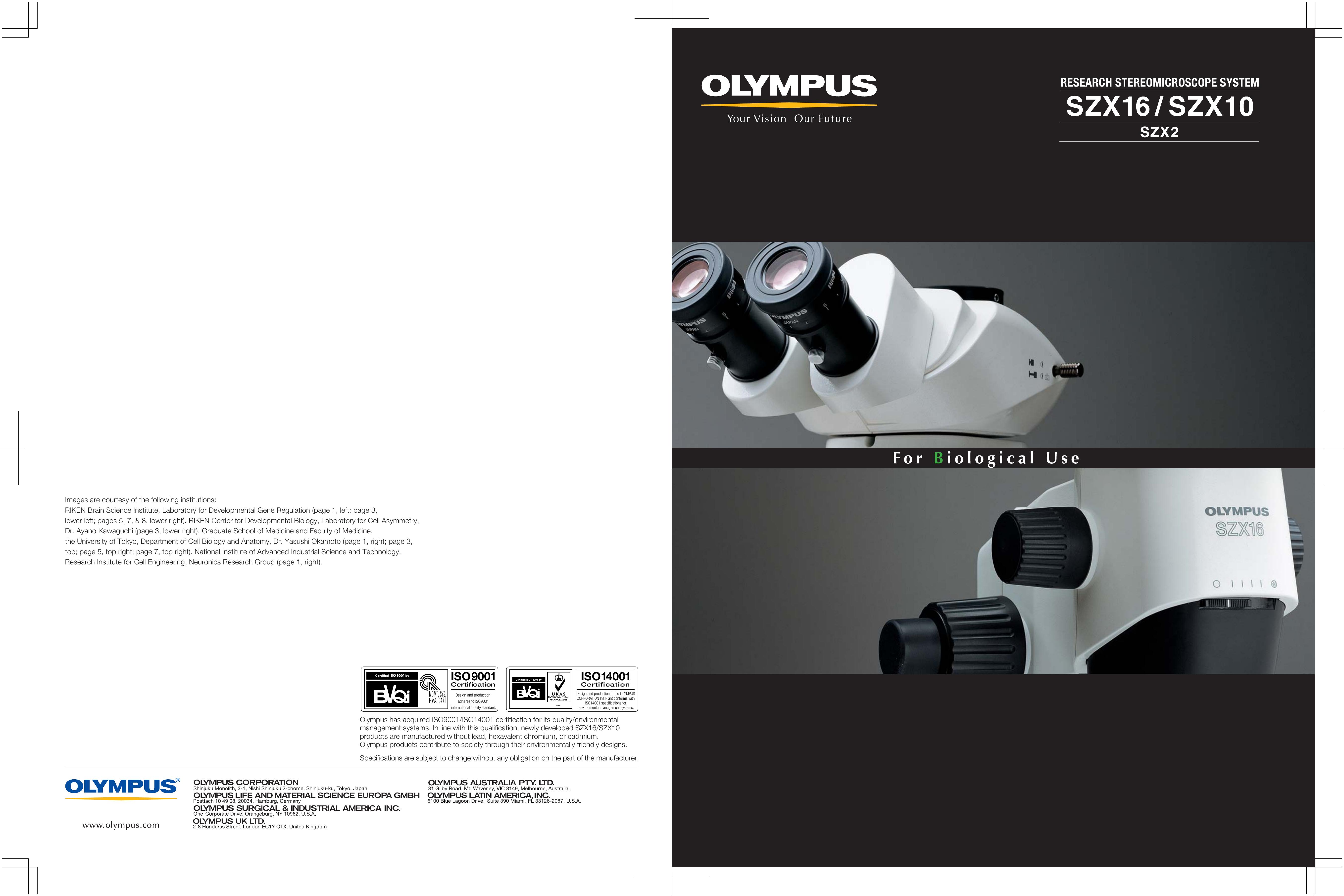 Olympus szx16 Microscope & Magnifier User Manual