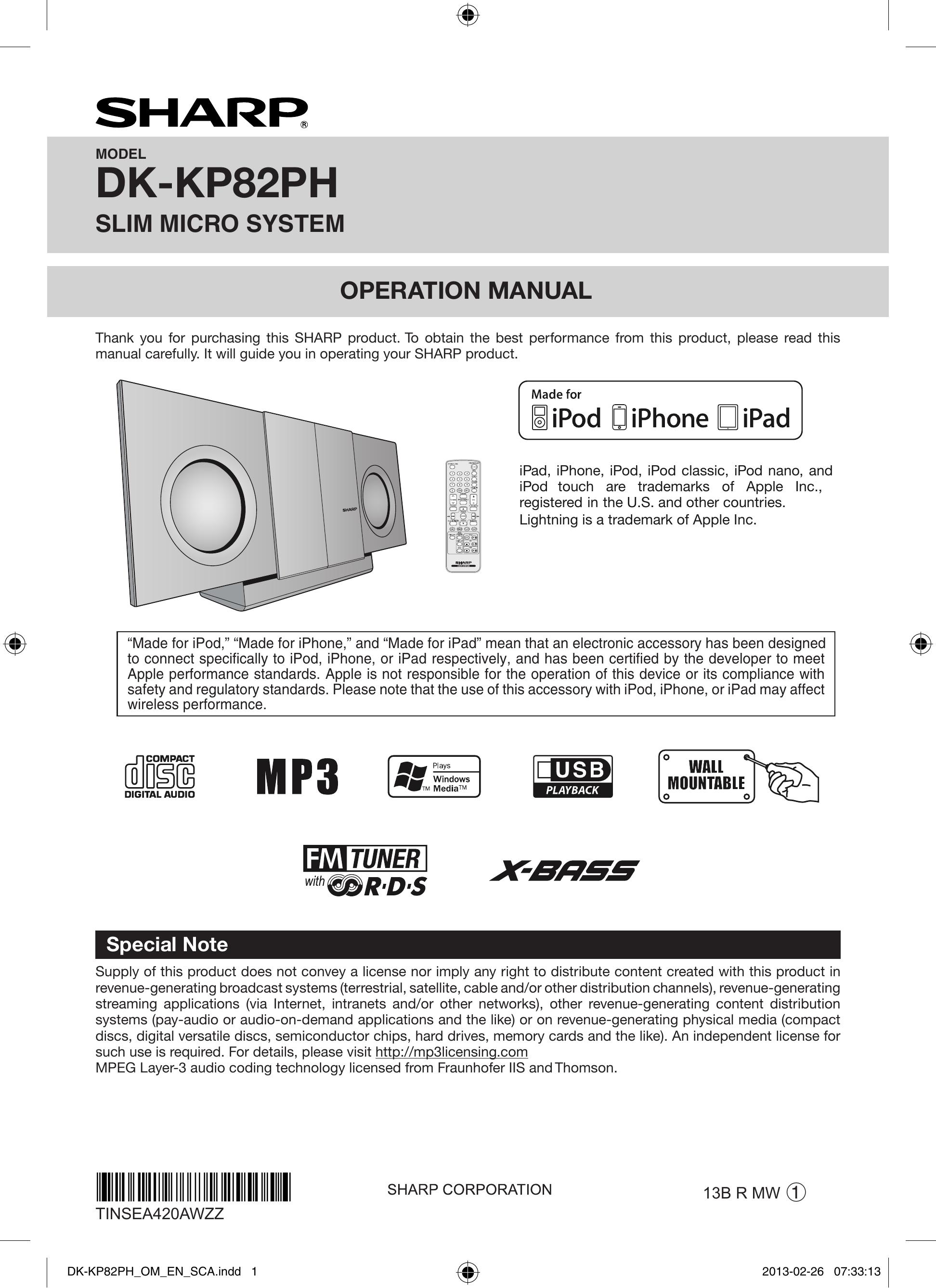 Sharp DK-KP82PH Microscope & Magnifier User Manual