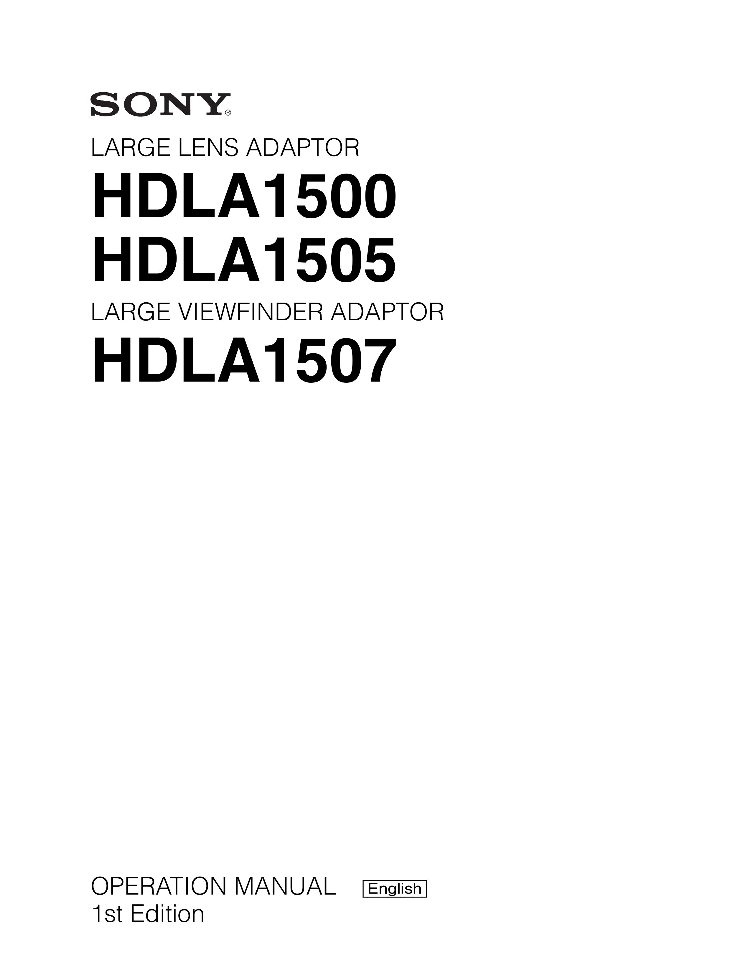Sony HDLA1500 Microscope & Magnifier User Manual