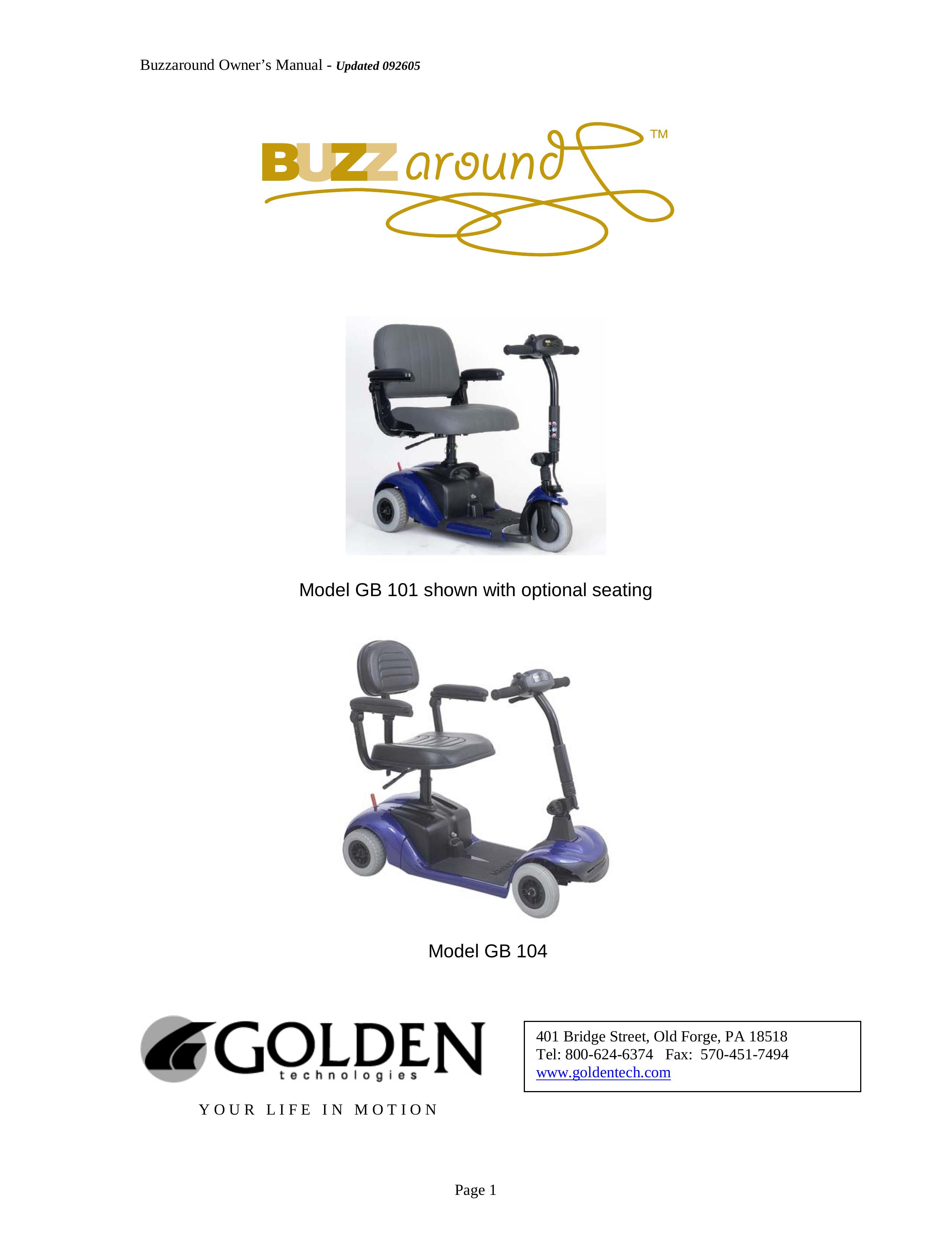 Golden Technologies GB 101 Mobility Aid User Manual