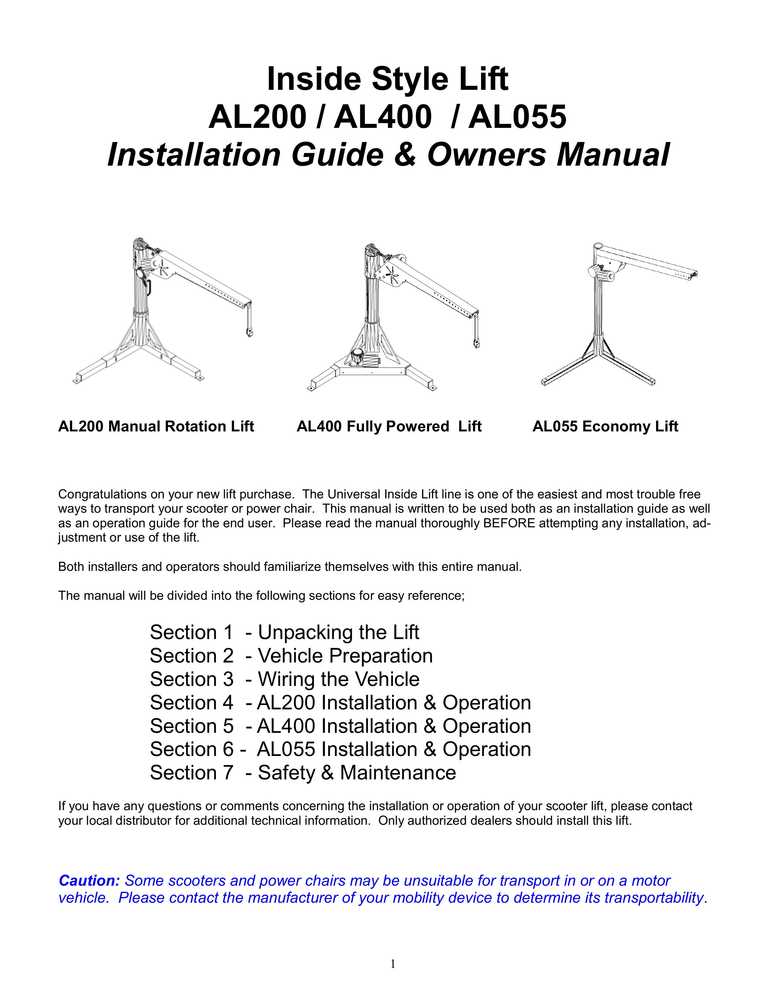 Harmar Mobility AL055 Mobility Aid User Manual