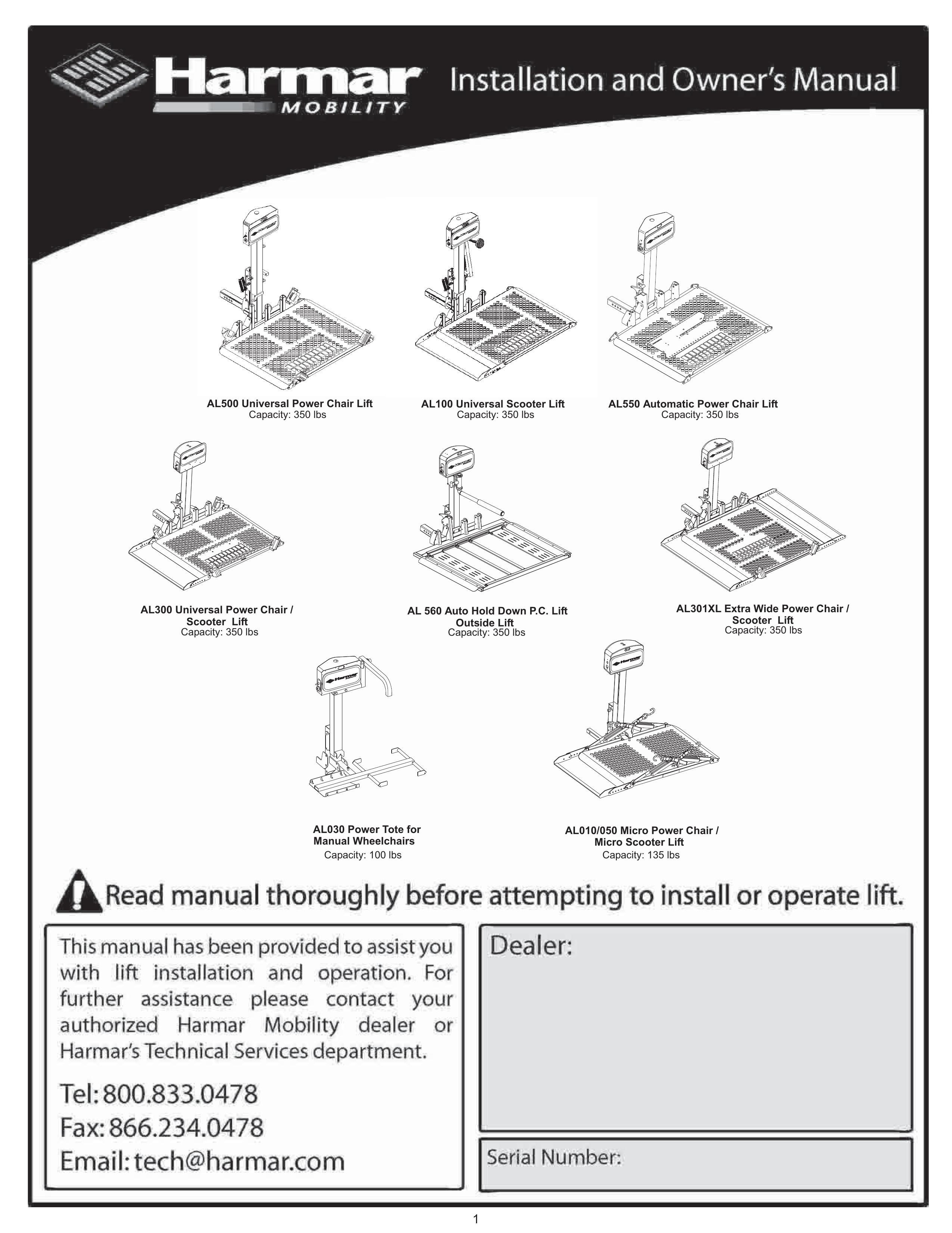 Harmar Mobility AL500 Mobility Aid User Manual
