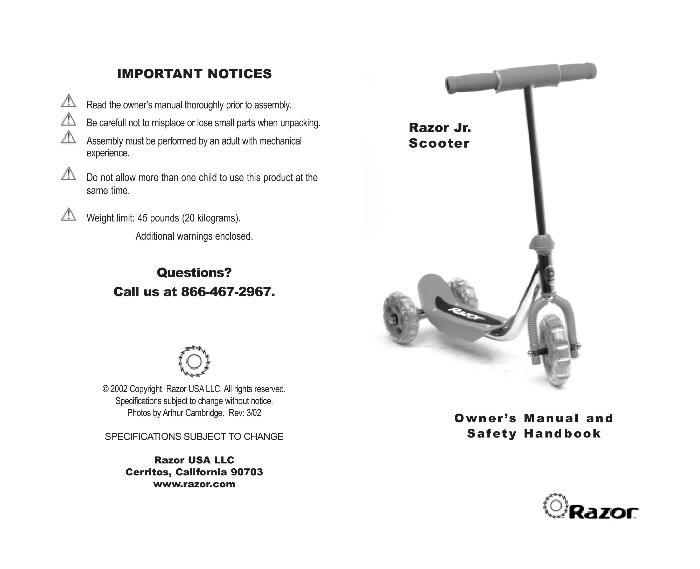 Razor Jr Mobility Aid User Manual