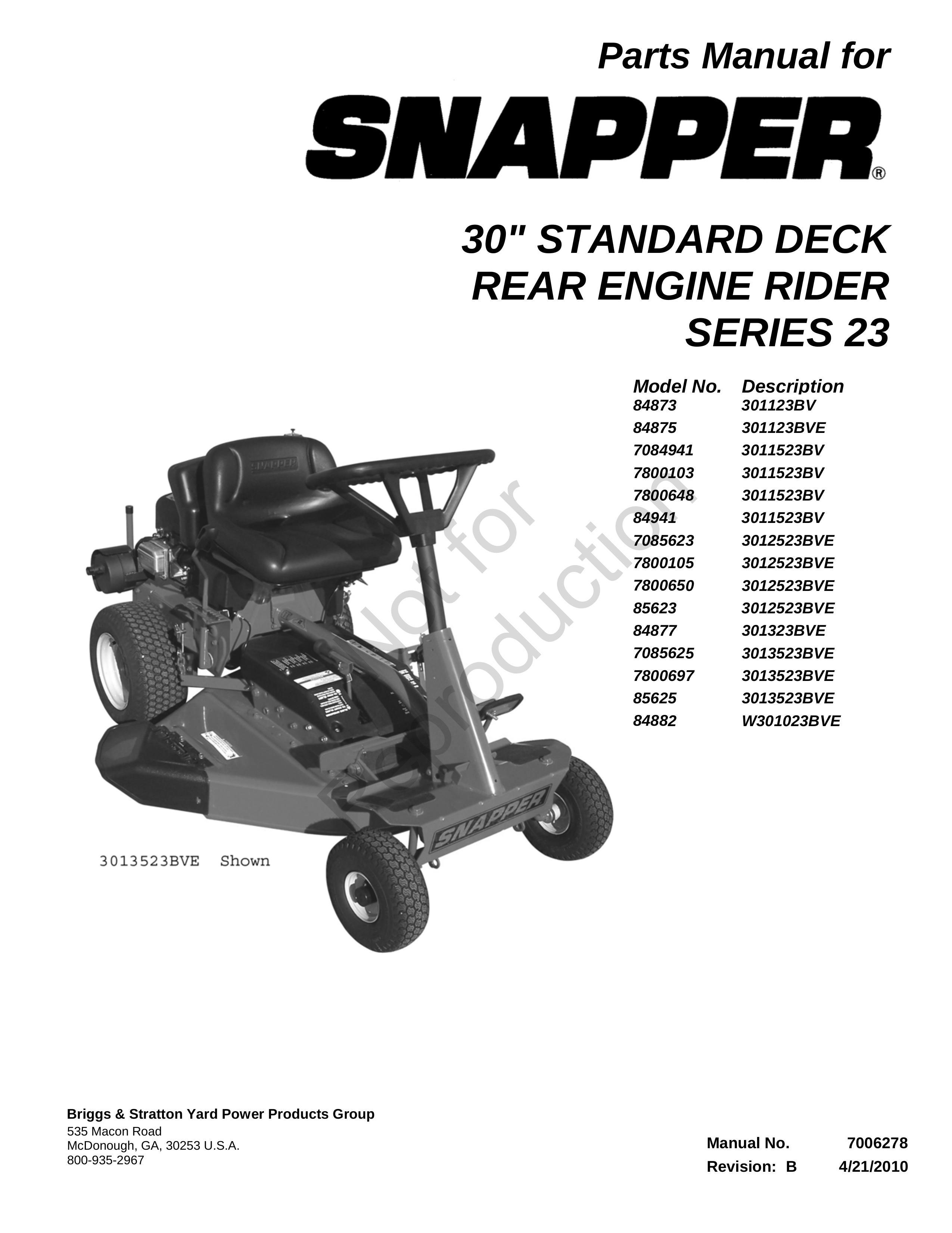 Snapper 84873 Mobility Aid User Manual