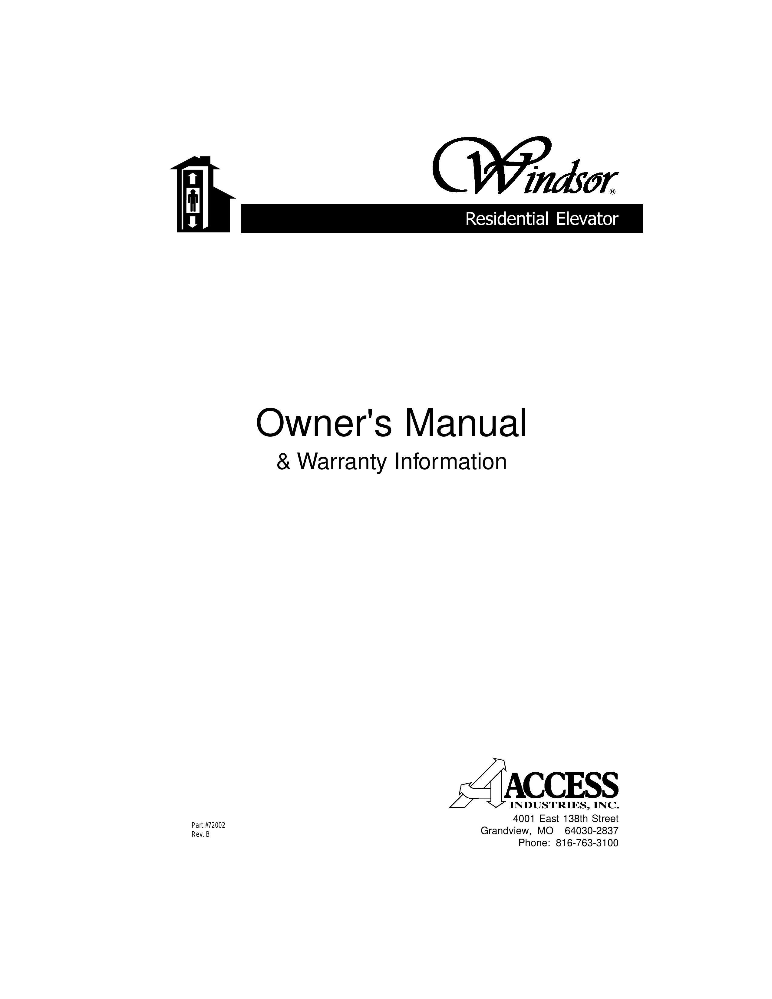Windsor Elevator Mobility Aid User Manual