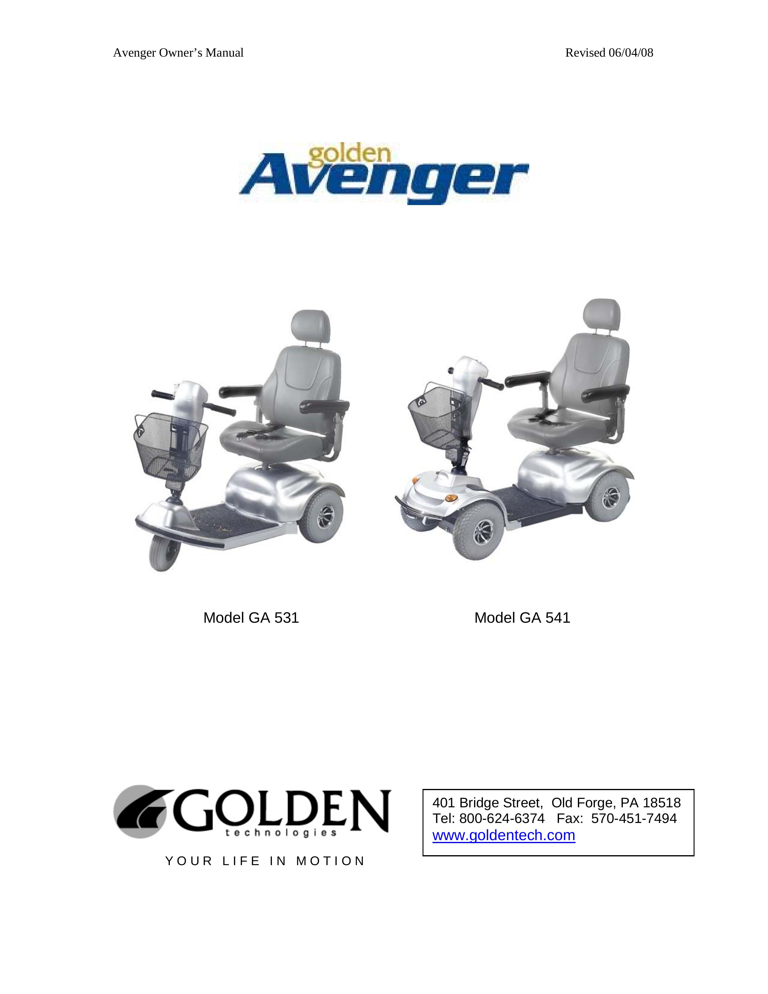 Golden Technologies GA 541 Mobility Scooter User Manual