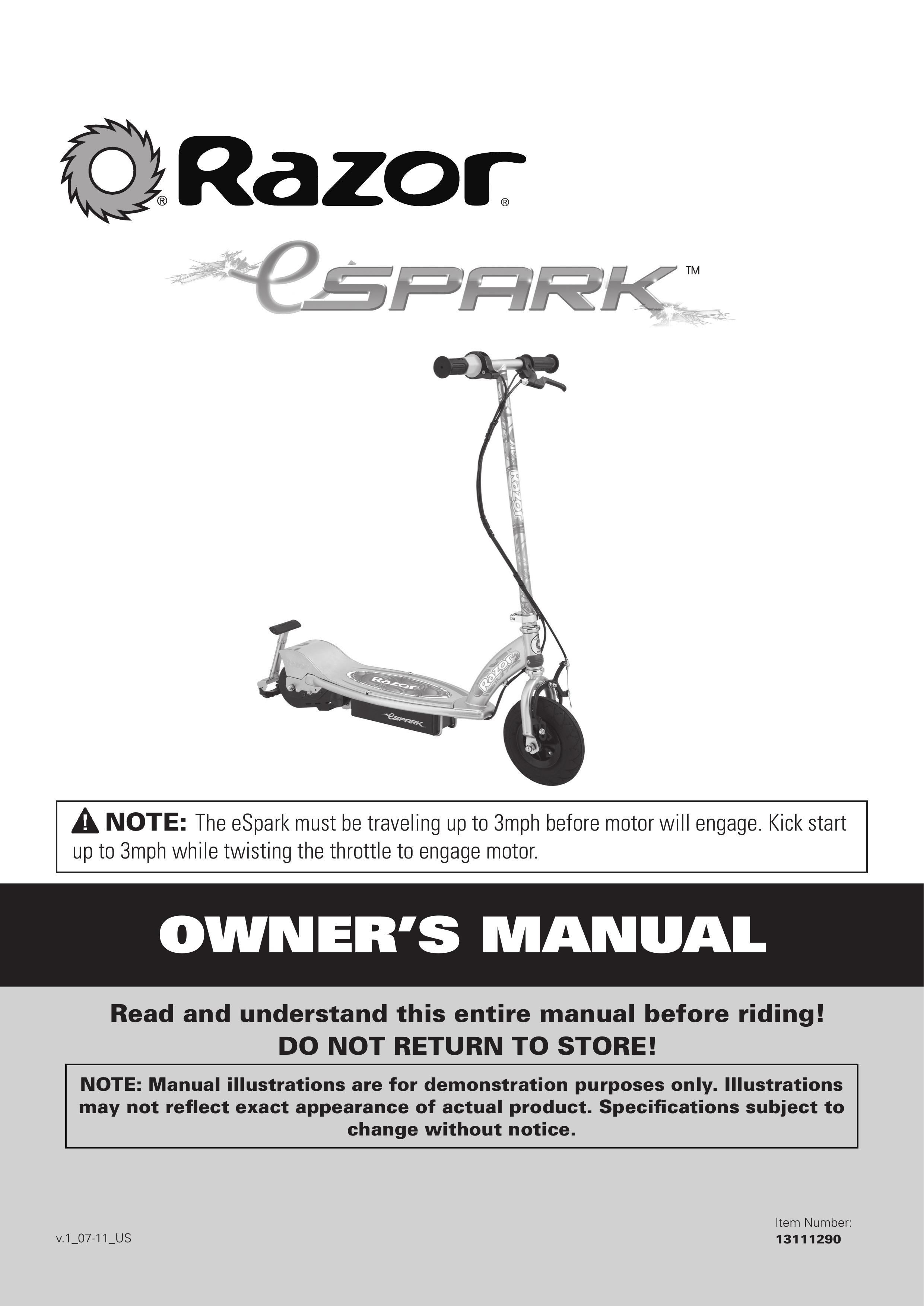 Razor 13111290 Mobility Scooter User Manual